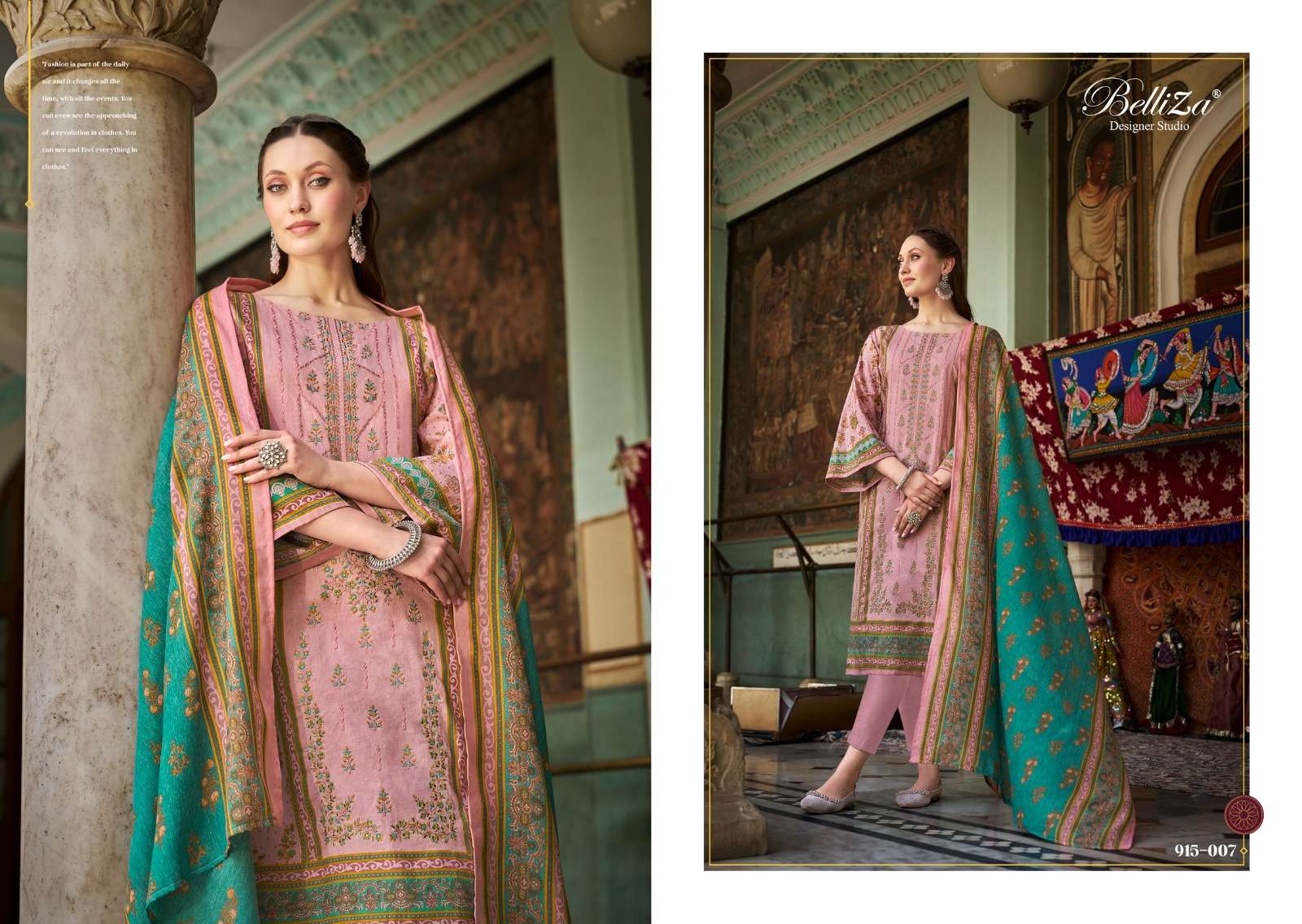 BELLIZA DESIGNER STUDIO BIN SAEED VOL 4 COTTON FANCY EMBROIDERY SUIT