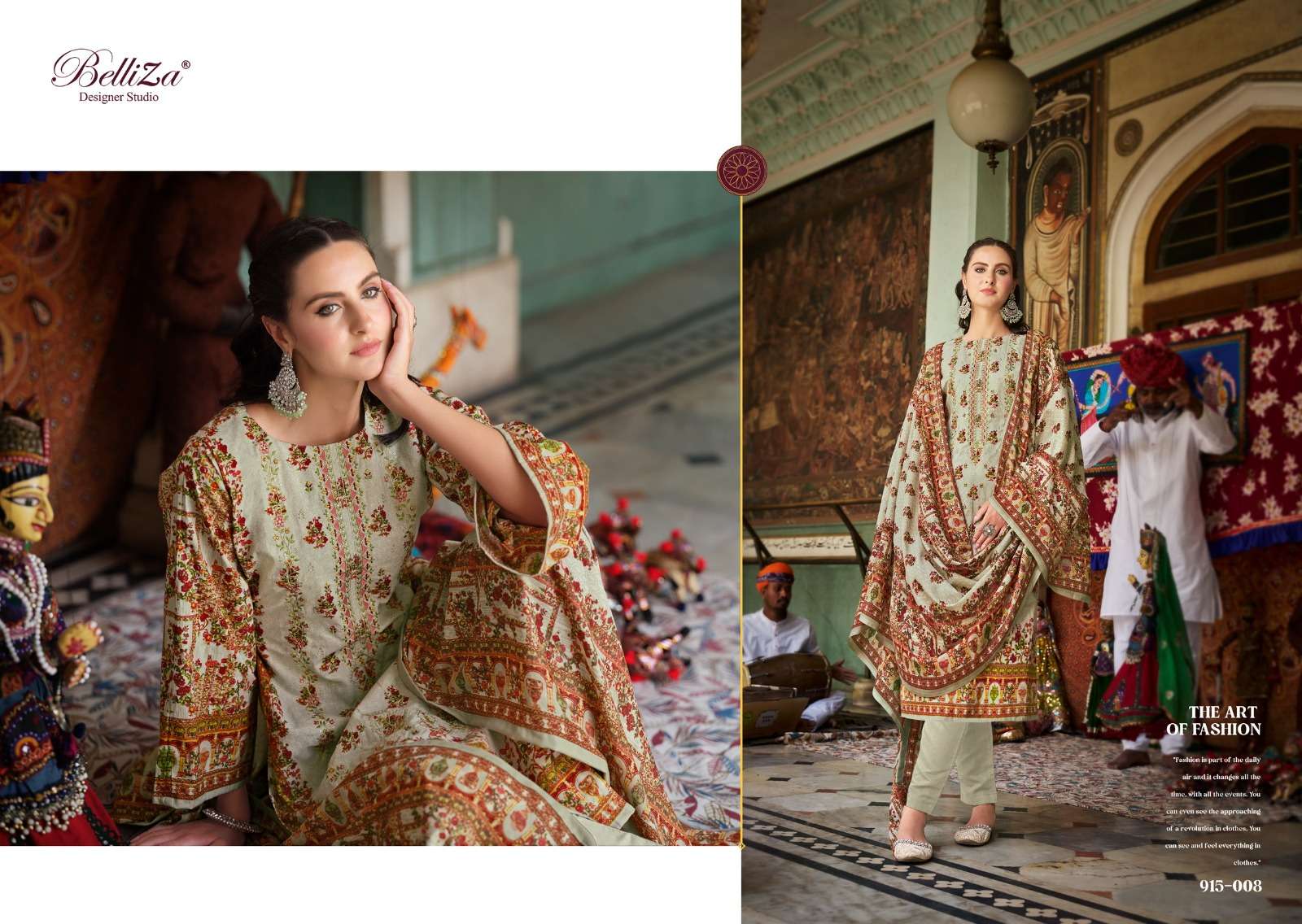 BELLIZA DESIGNER STUDIO BIN SAEED VOL 4 COTTON FANCY EMBROIDERY SUIT