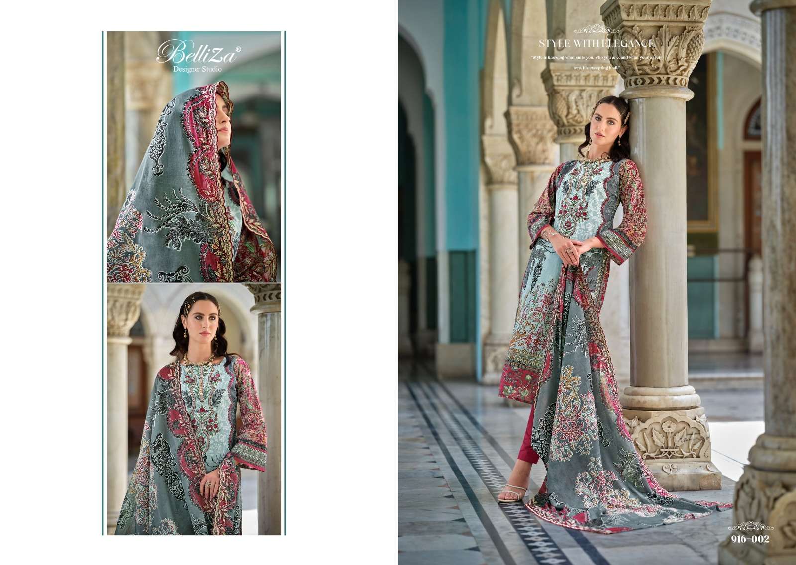 BELLIZA DESIGNER STUDIO GUZARISH VOL 8 COTTON FANCY WORK SALWAR SUIT