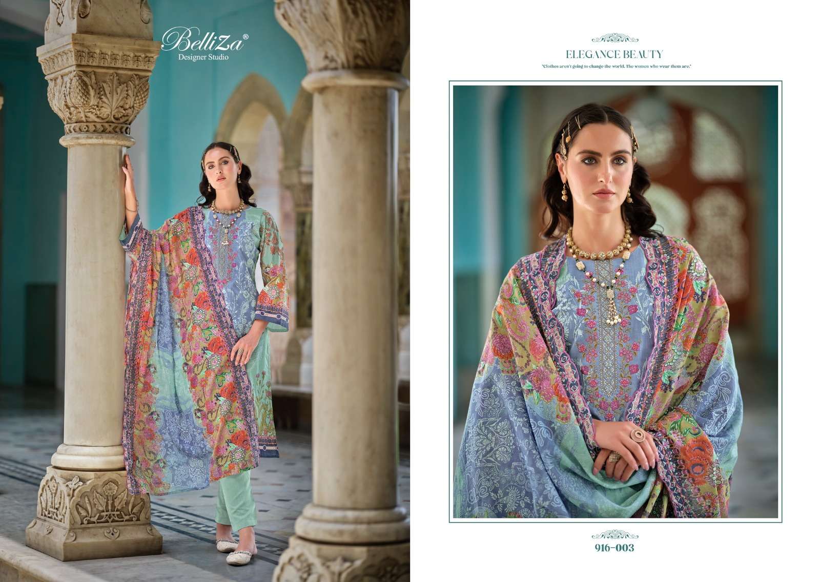 BELLIZA DESIGNER STUDIO GUZARISH VOL 8 COTTON FANCY WORK SALWAR SUIT