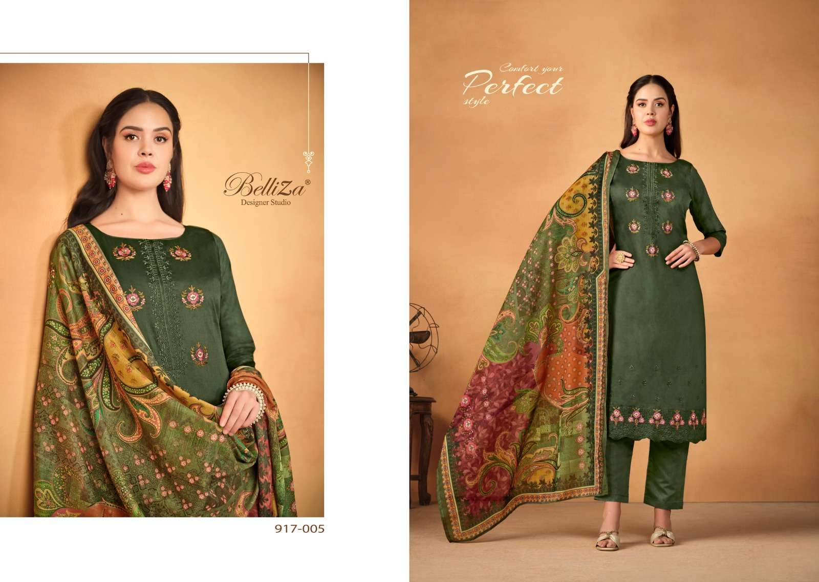 BELLIZA DESIGNER STUDIO JASHN E ISHQ VOL 8 JAM COTTON FANCY WORK SUIT