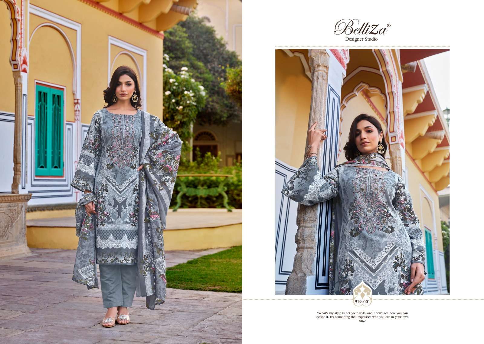 BELLIZA DESIGNER STUDIO NAIRA VOL 52 COTTON FANCY WORK SUIT