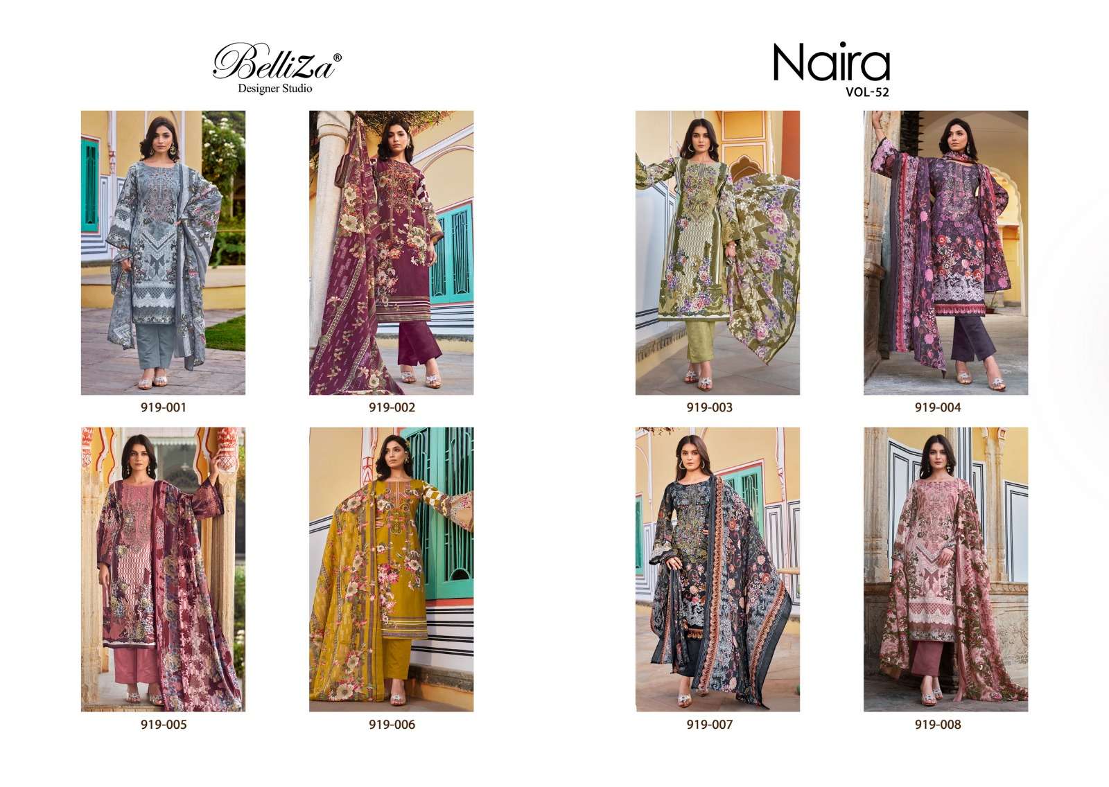 BELLIZA DESIGNER STUDIO NAIRA VOL 52 COTTON FANCY WORK SUIT