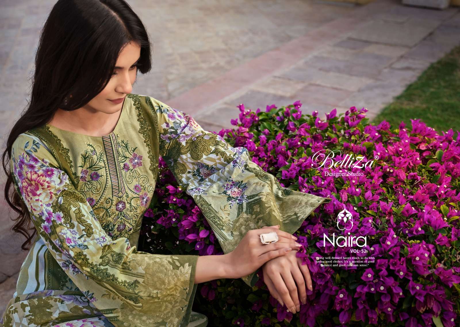 BELLIZA DESIGNER STUDIO NAIRA VOL 52 COTTON FANCY WORK SUIT