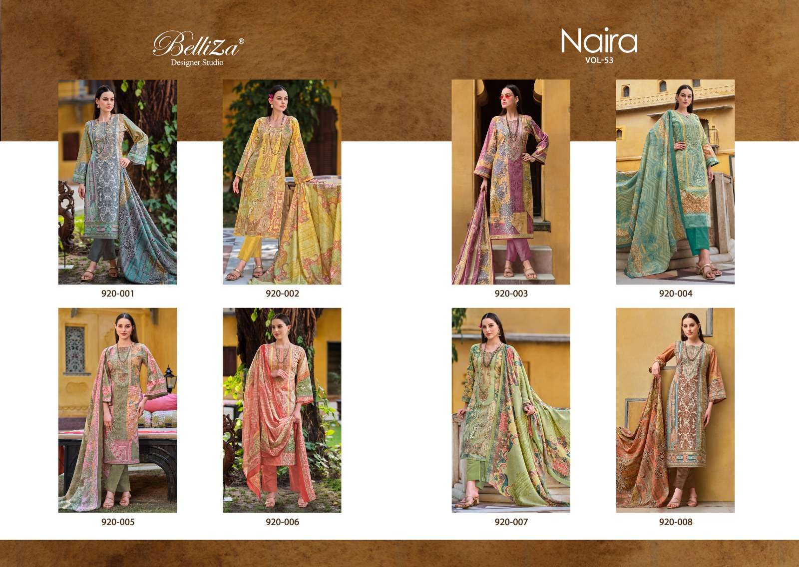 BELLIZA DESIGNER STUDIO NAIRA VOL 53 COTTON FANCY WORK SUIT