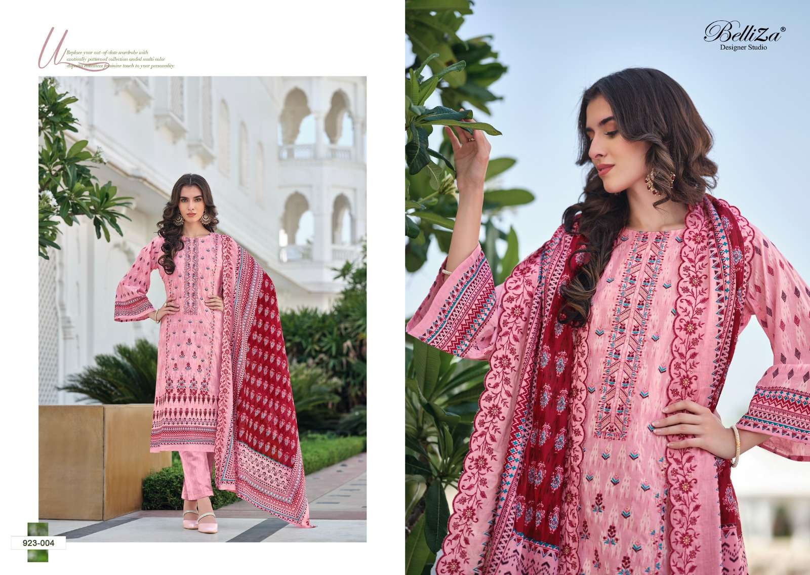 BELLIZA DESIGNER STUDIO ZUBIYA COTTON PRINT WITH FANCY WORK SUIT