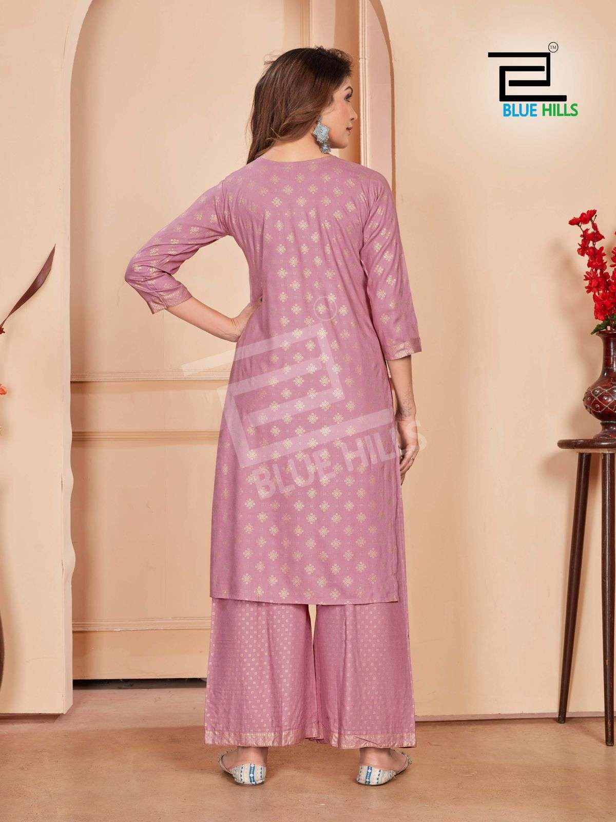 BLUE HILLS REEL RAYON KURTI WITH PLAZZO PAIR