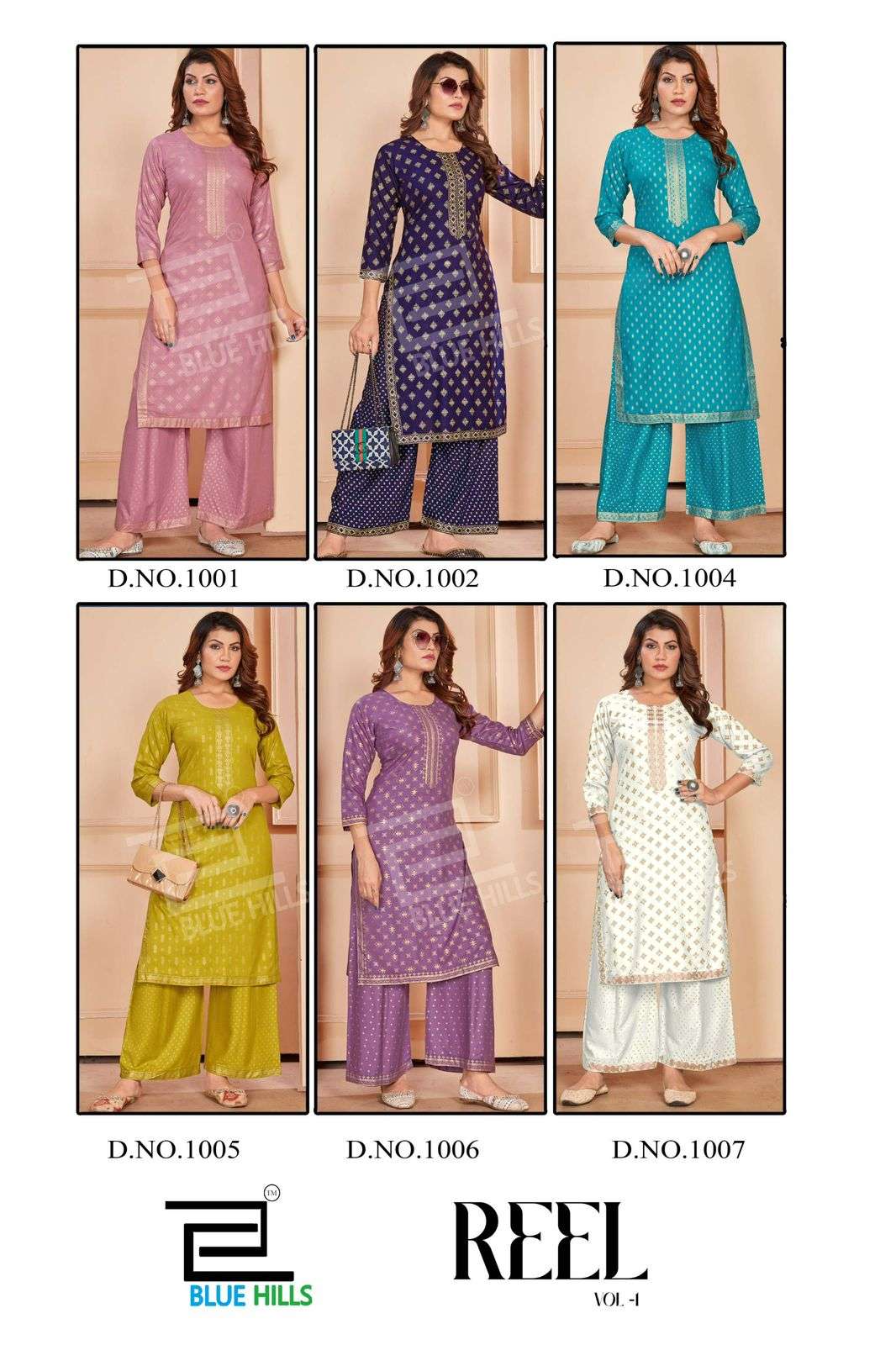 BLUE HILLS REEL RAYON KURTI WITH PLAZZO PAIR