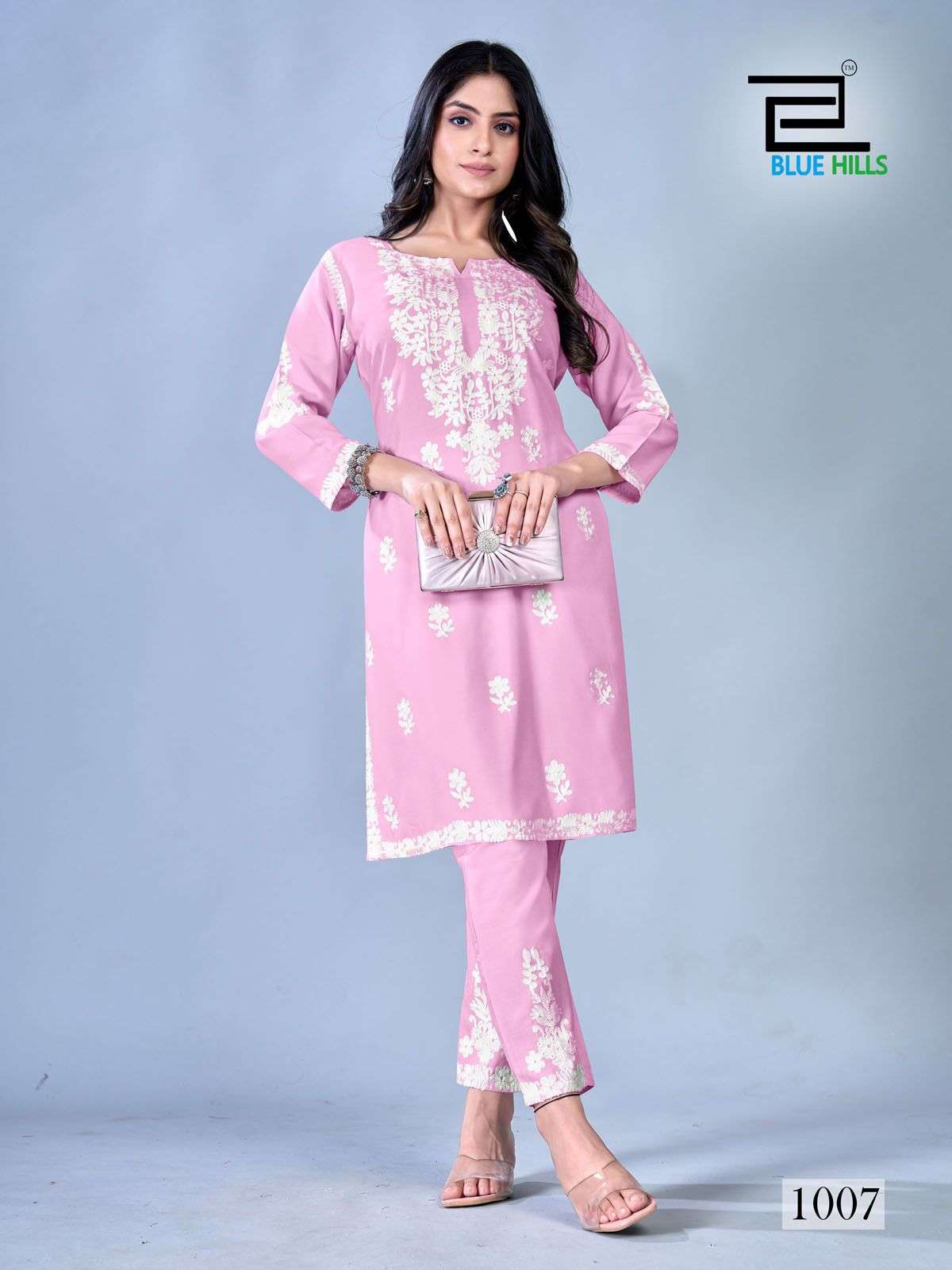 BLUE HILLS SUNBURN RAYON KURTI WITH PANT SET