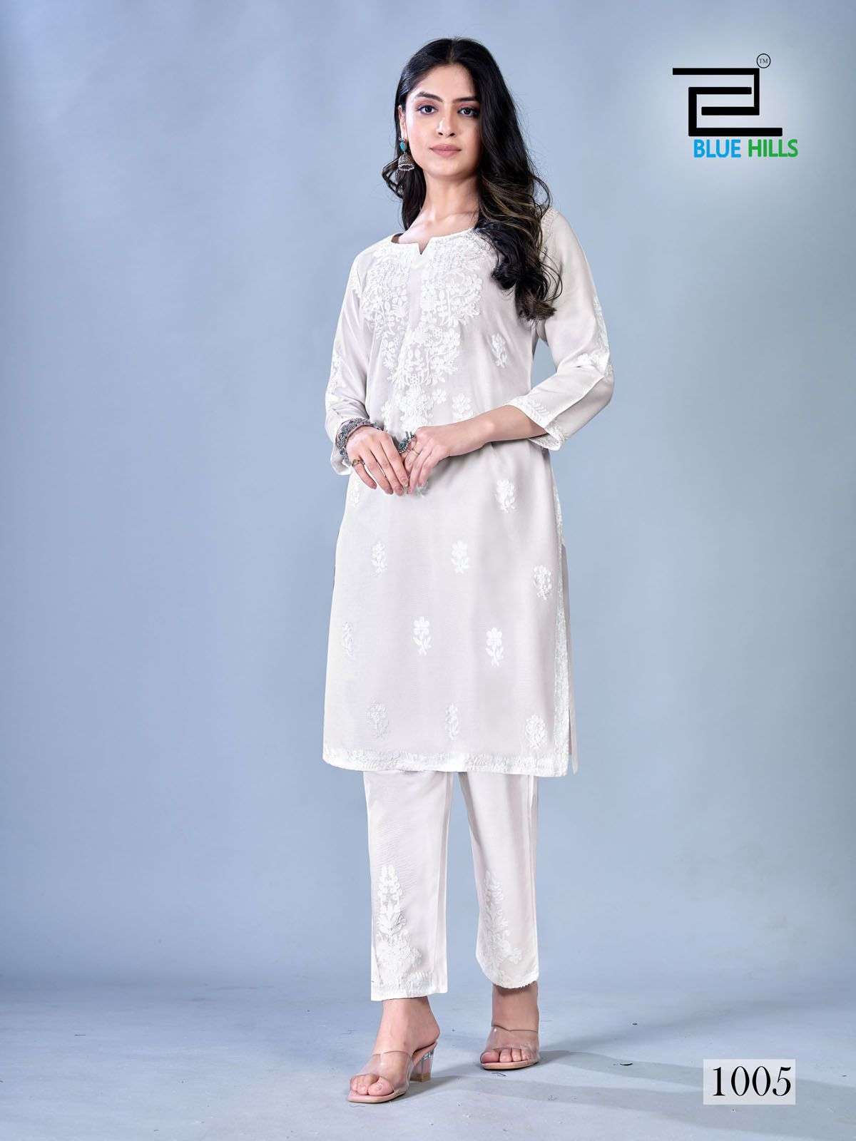 BLUE HILLS SUNBURN RAYON KURTI WITH PANT SET