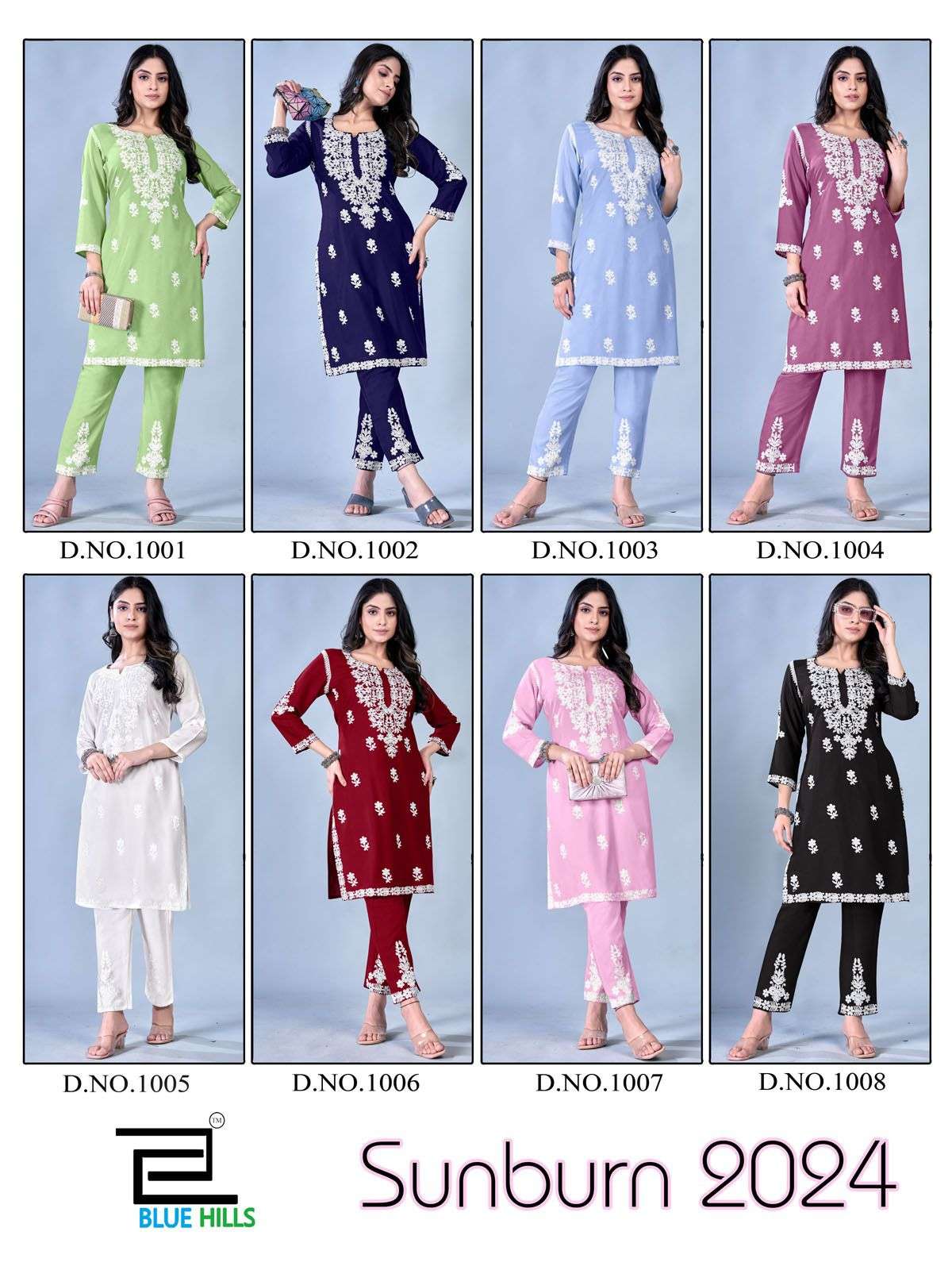 BLUE HILLS SUNBURN RAYON KURTI WITH PANT SET