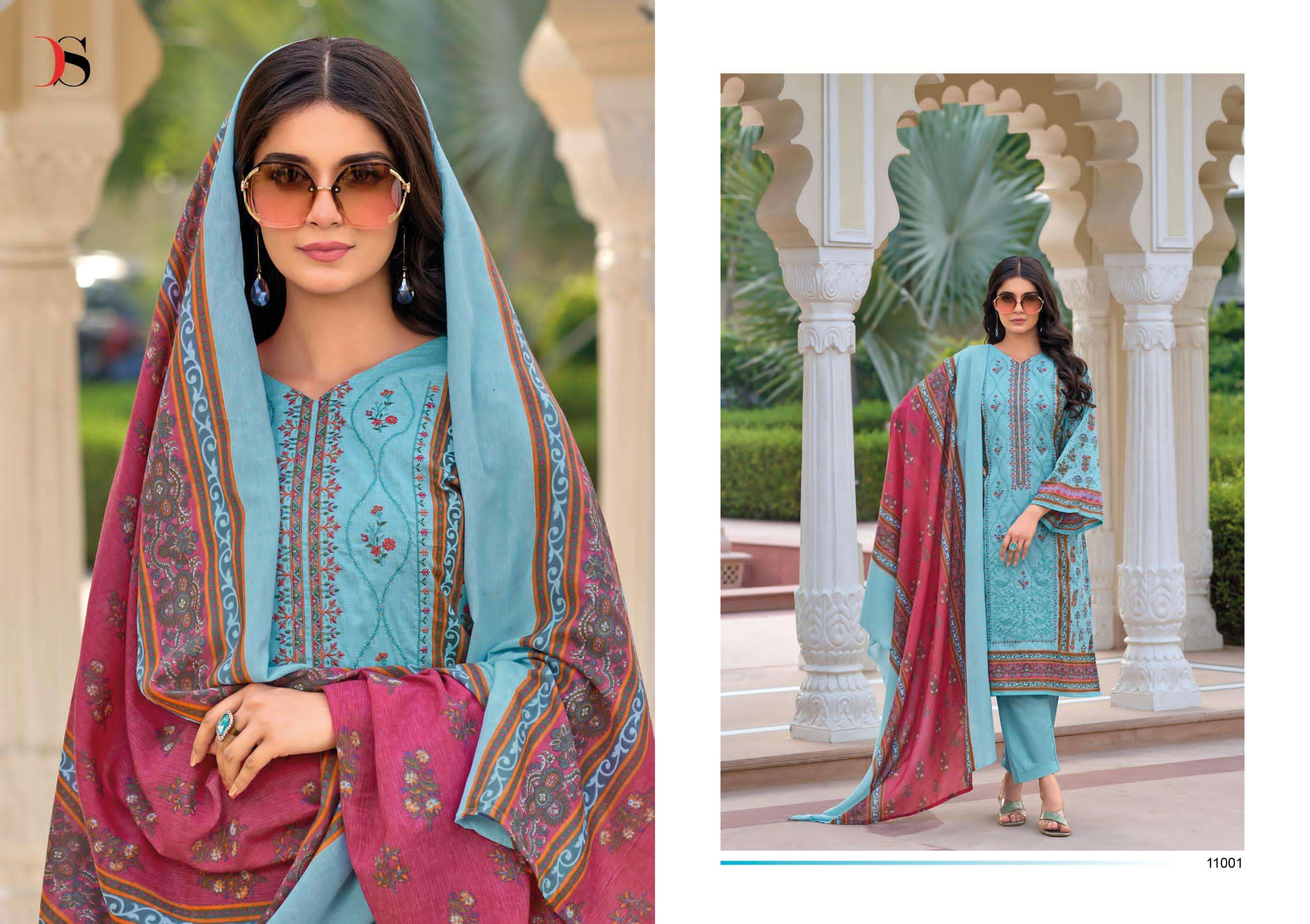 DEEPSY SUITS MEHER VOL 4 COTTON SELF EMBROIDERY WORK SUIT