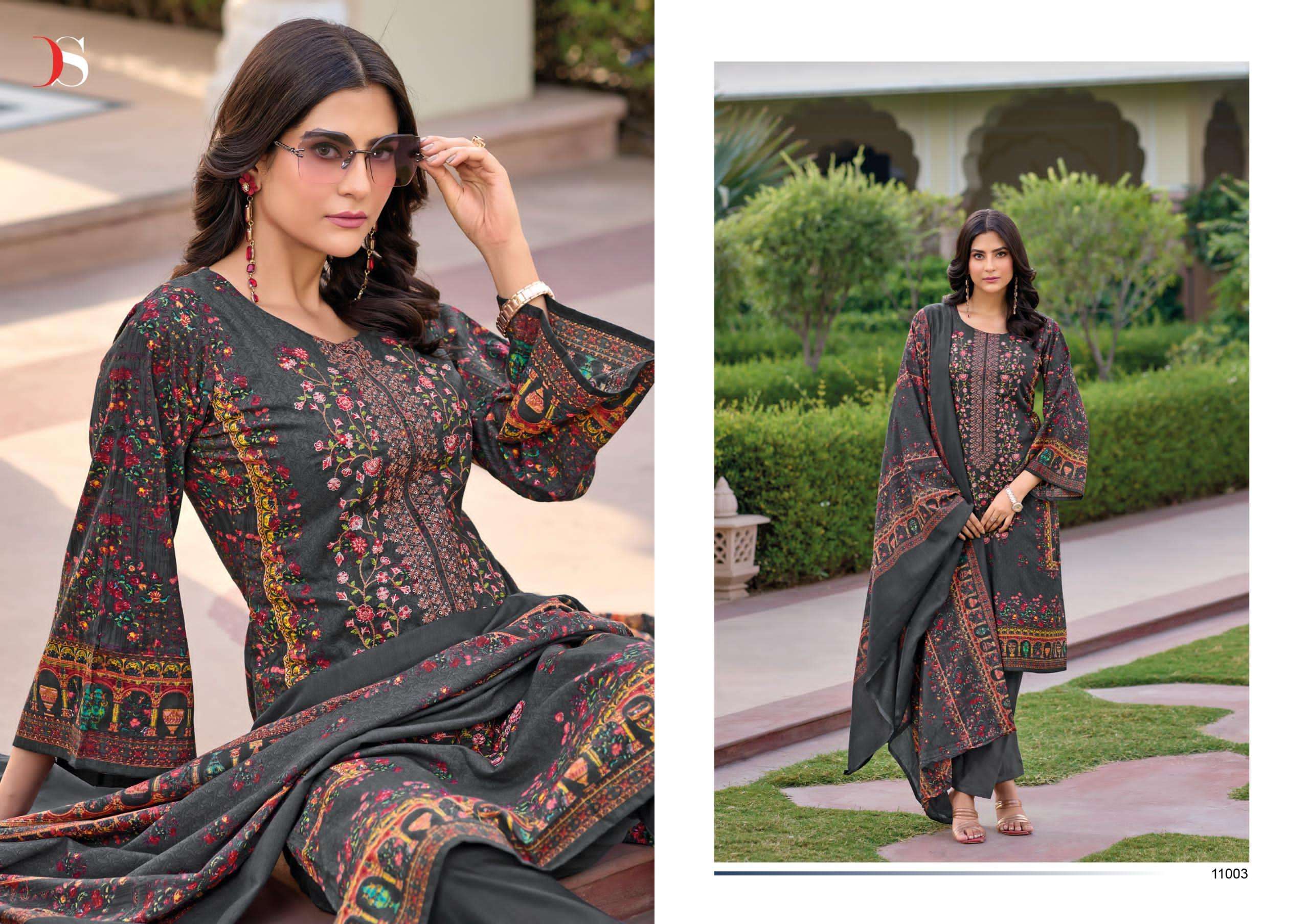 DEEPSY SUITS MEHER VOL 4 COTTON SELF EMBROIDERY WORK SUIT