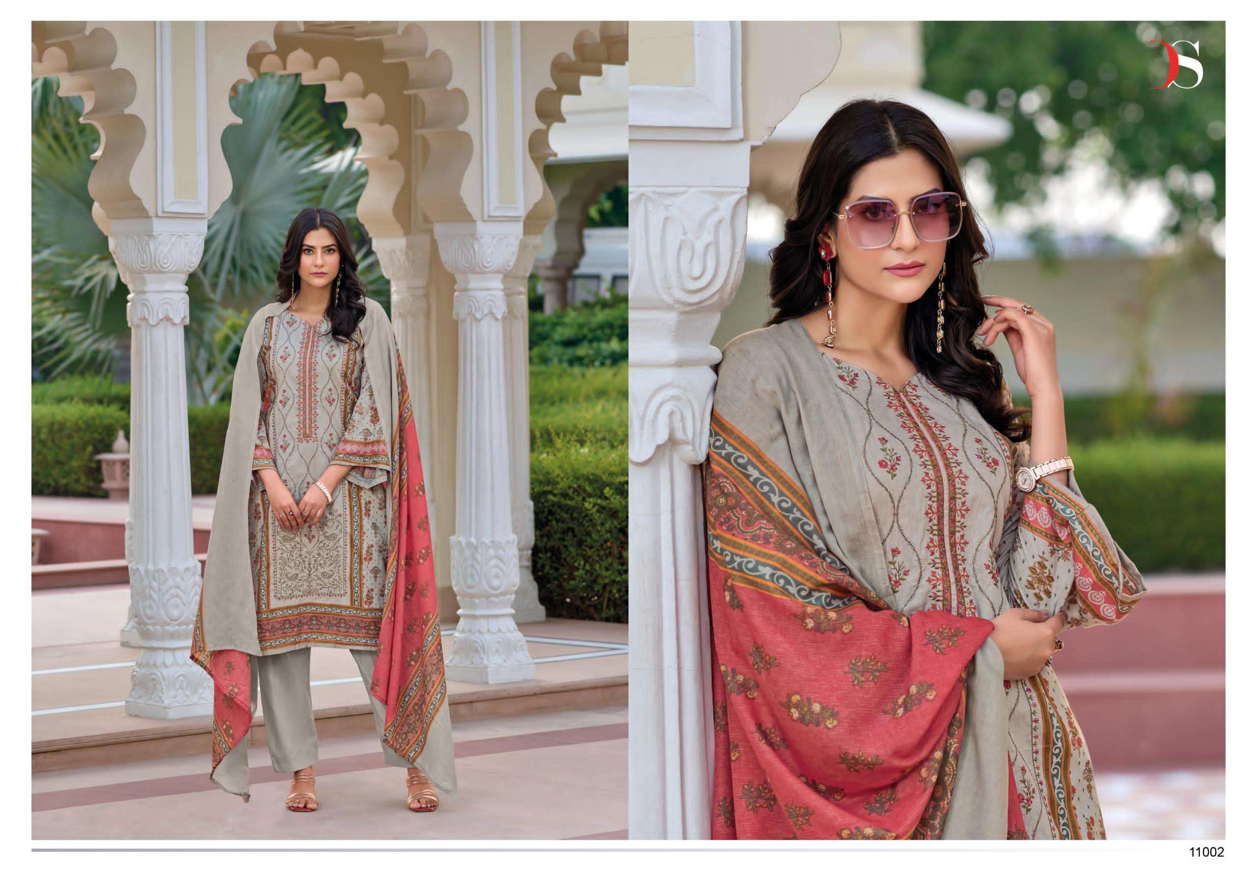 DEEPSY SUITS MEHER VOL 4 COTTON SELF EMBROIDERY WORK SUIT
