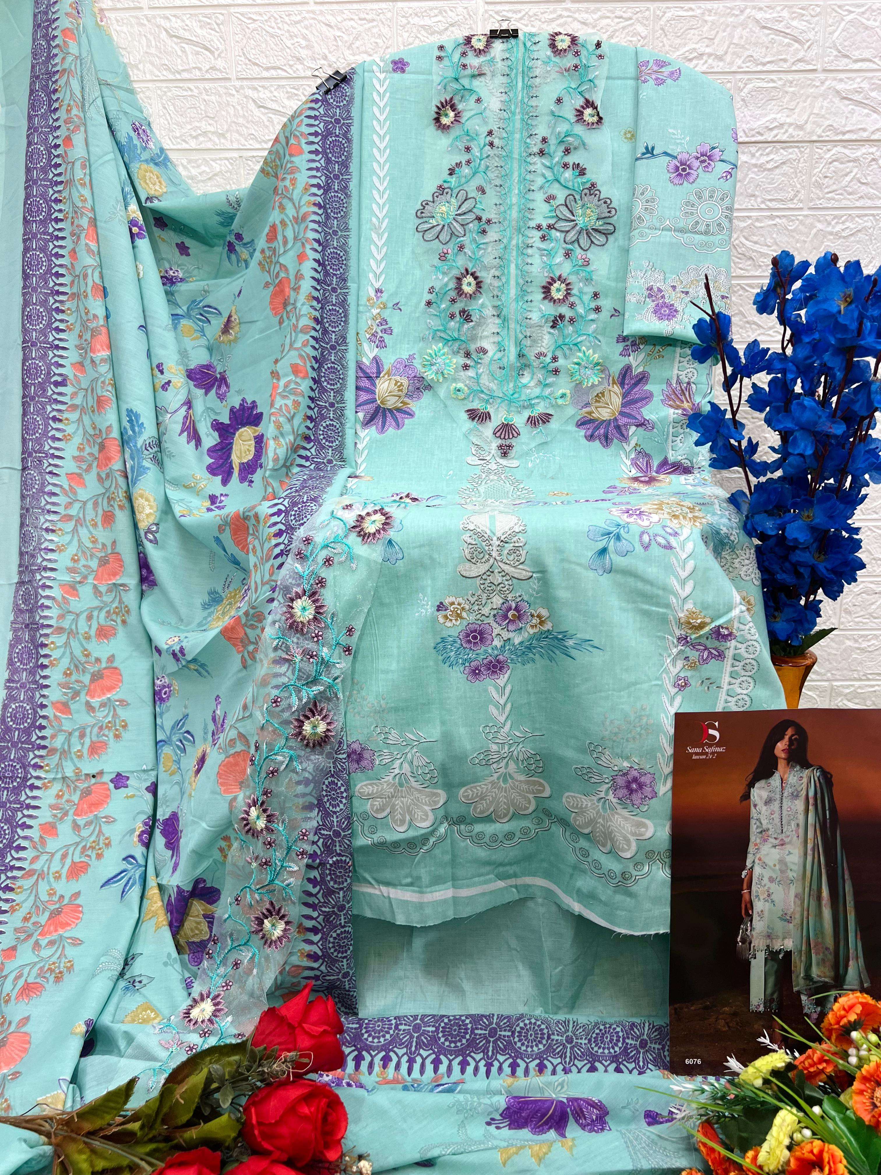 DEEPSY SUITS SANA SAFINAZ MUZLIN 24 VOL 2 COTTON SALWAR KAMEEZ 