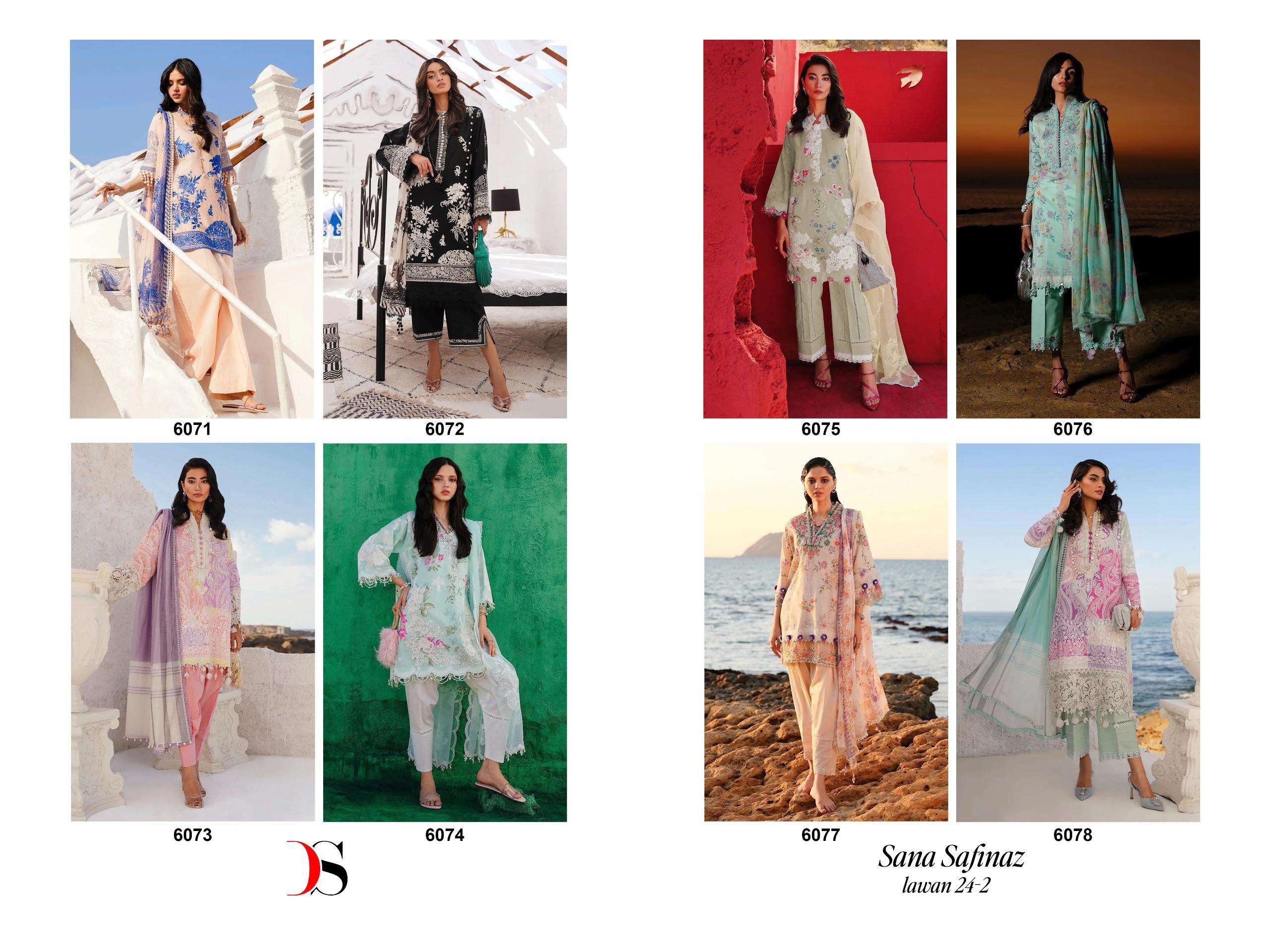 DEEPSY SUITS SANA SAFINAZ MUZLIN 24 VOL 2 COTTON SALWAR KAMEEZ 
