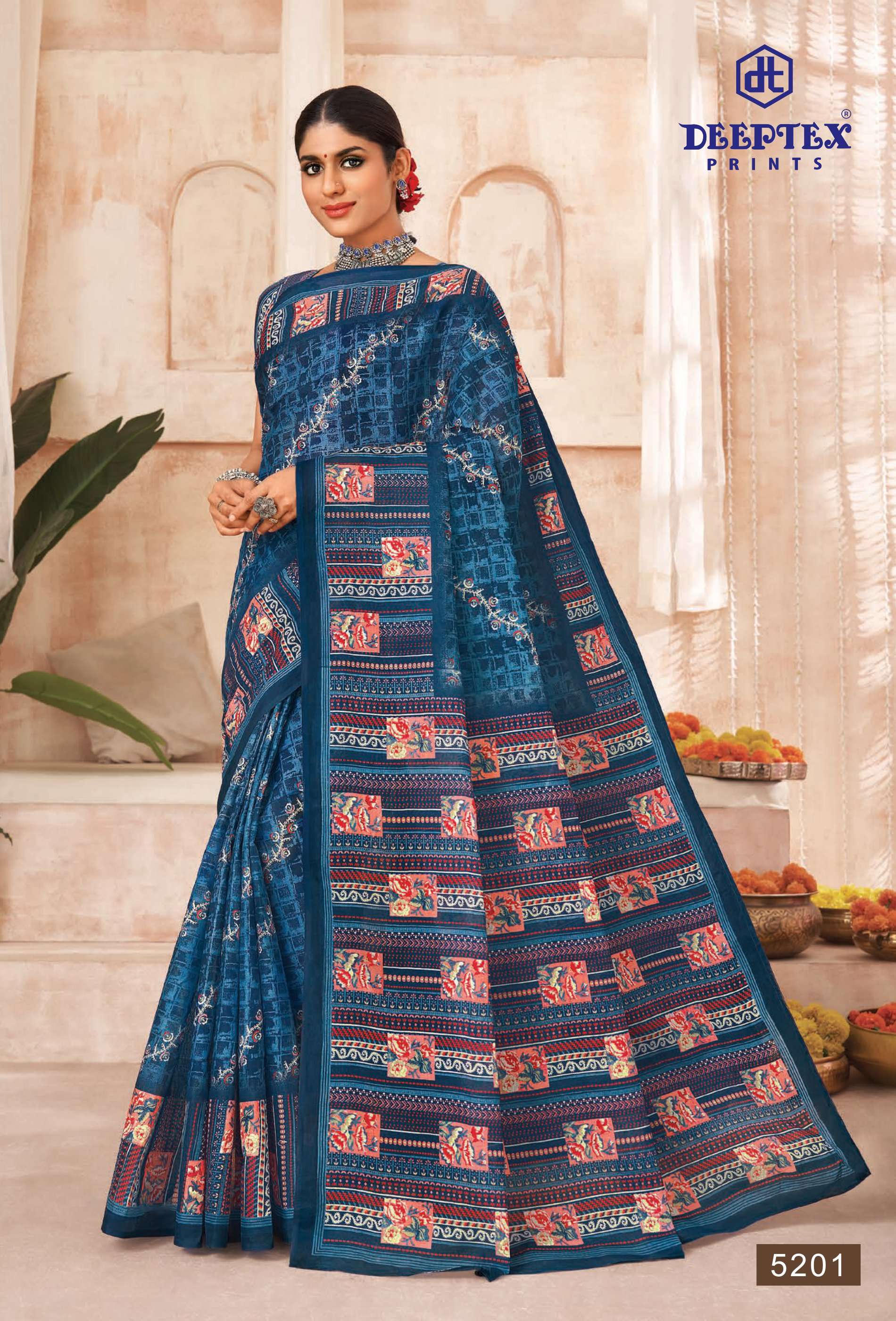 DEEPTEX PRINTS MOTHER INDIA VOL 41 COTTON PRINTED SAREE