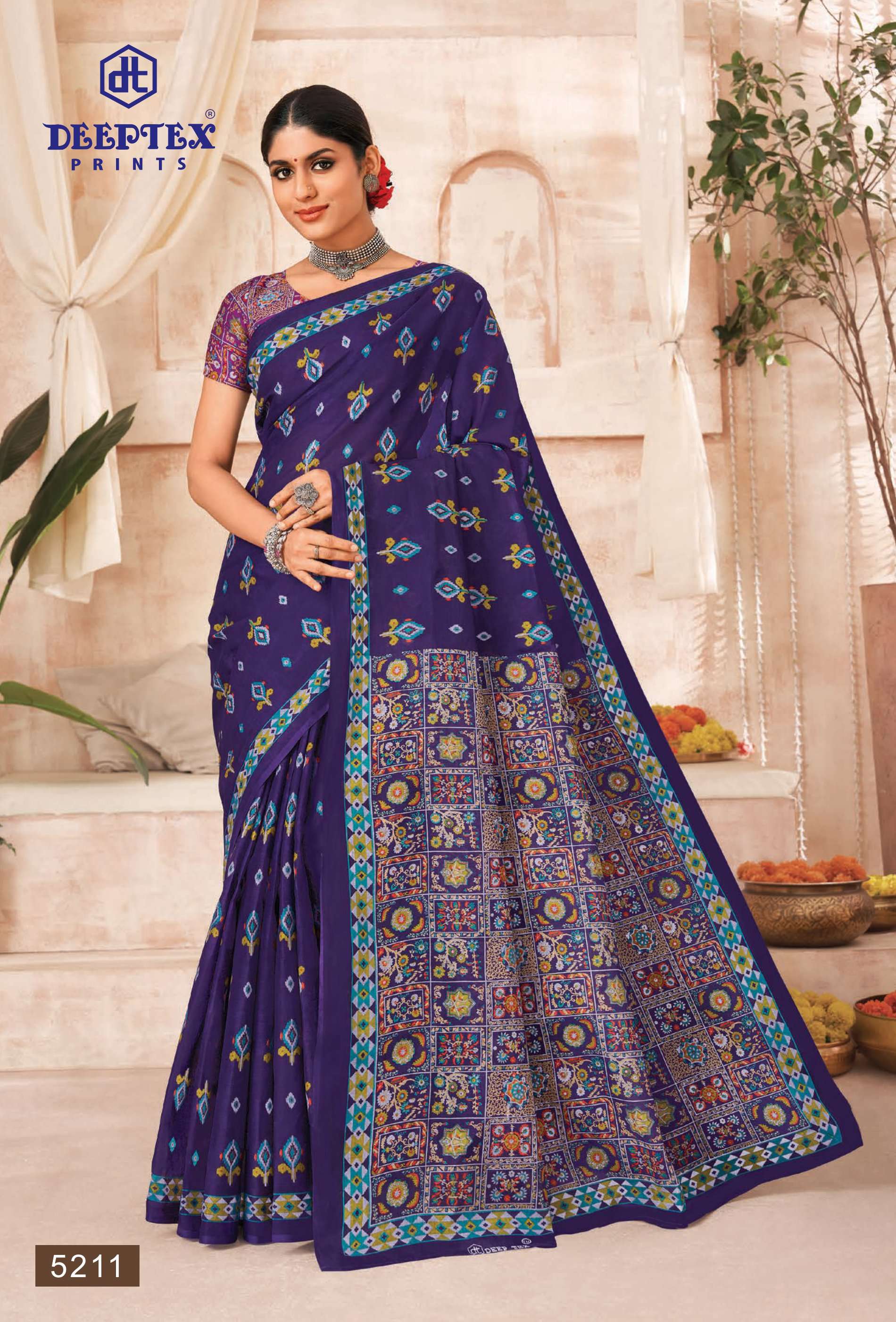 DEEPTEX PRINTS MOTHER INDIA VOL 41 COTTON PRINTED SAREE