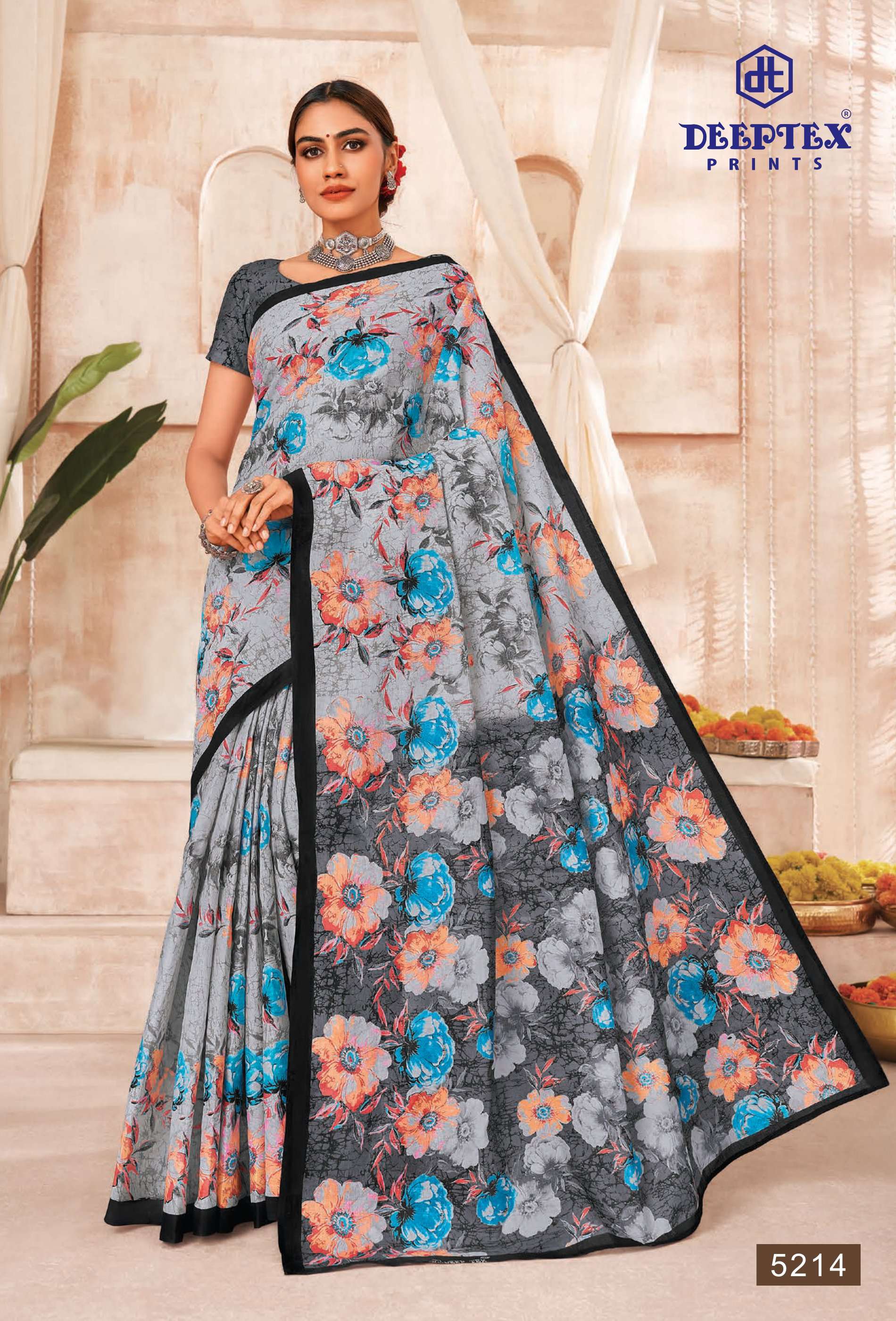 DEEPTEX PRINTS MOTHER INDIA VOL 41 COTTON PRINTED SAREE