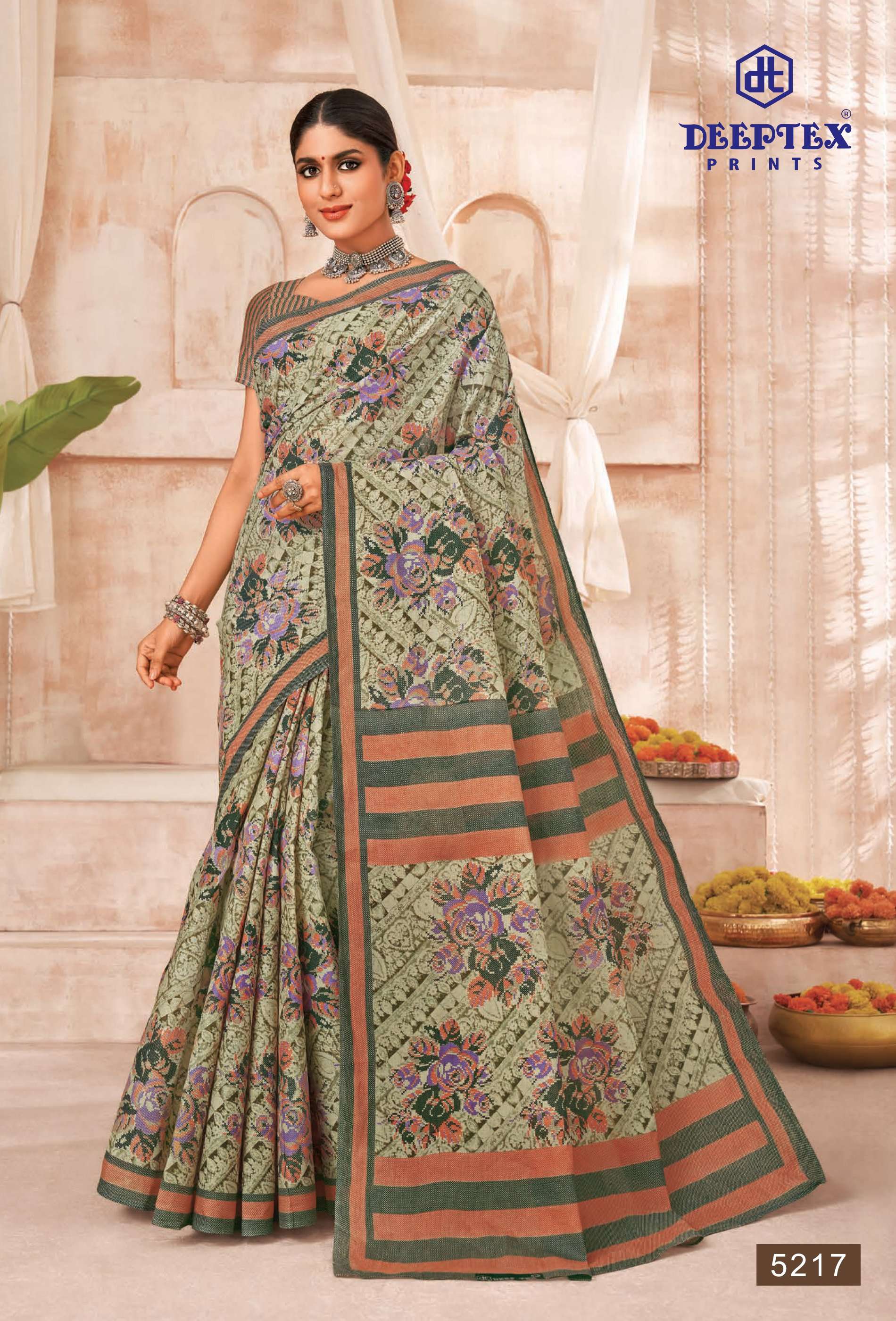 DEEPTEX PRINTS MOTHER INDIA VOL 41 COTTON PRINTED SAREE