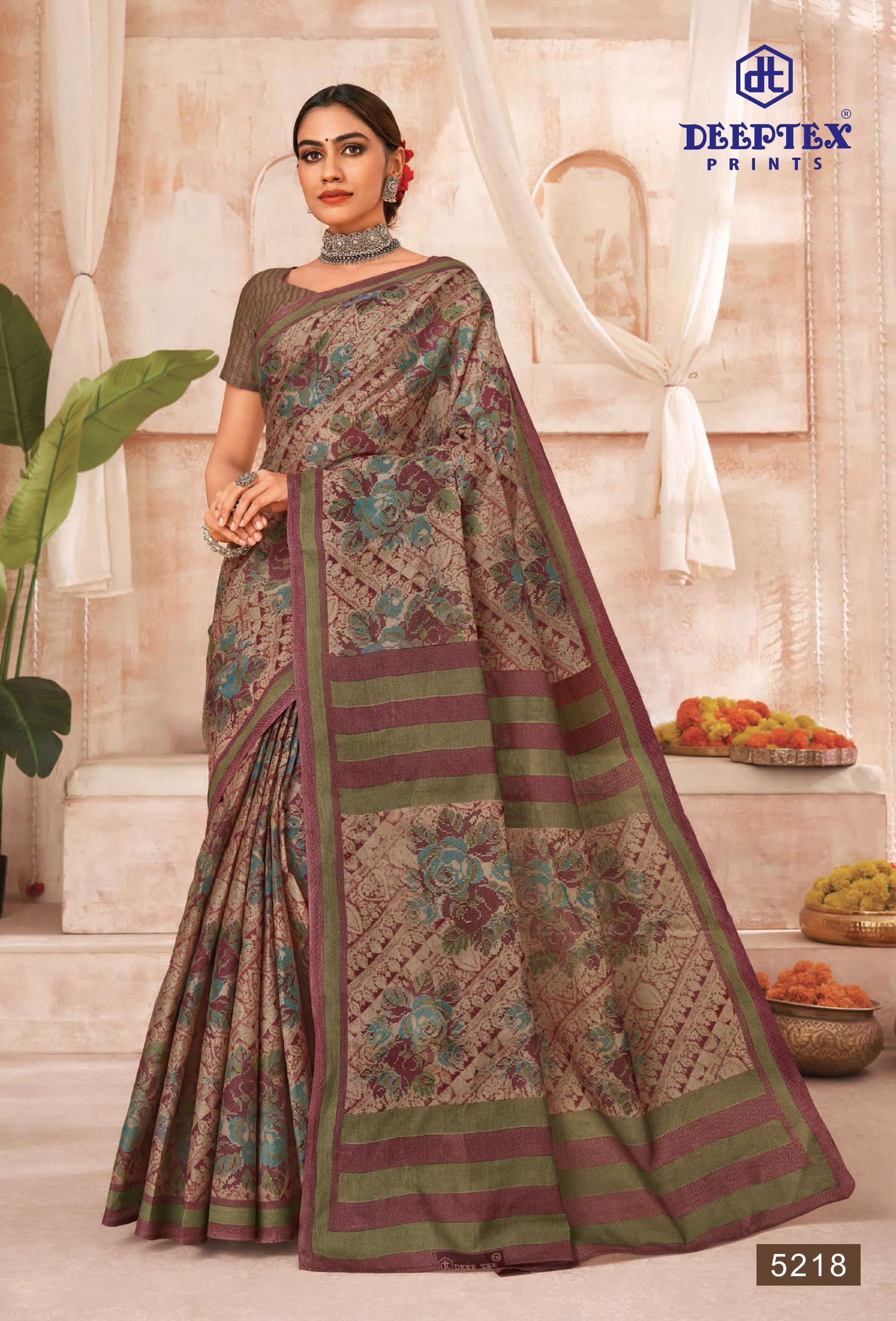 DEEPTEX PRINTS MOTHER INDIA VOL 41 COTTON PRINTED SAREE