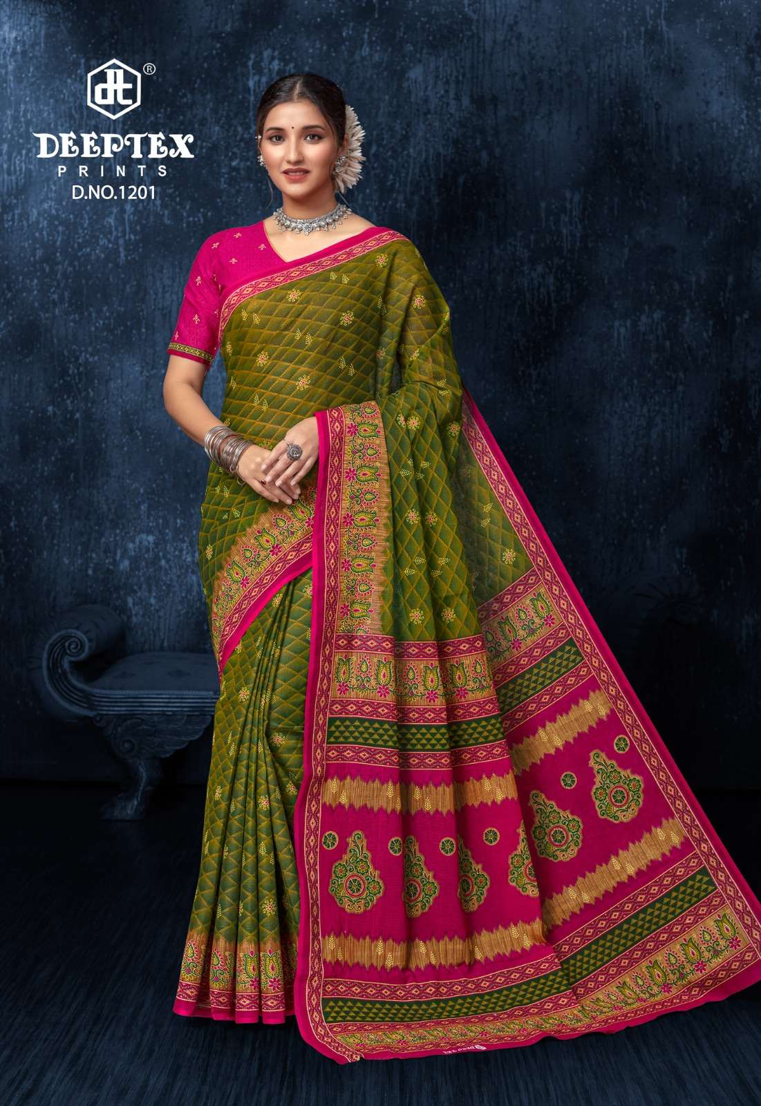 DEEPTEX PRINTS PRIME TIME VOL 12 COTTON PRINT SAREE