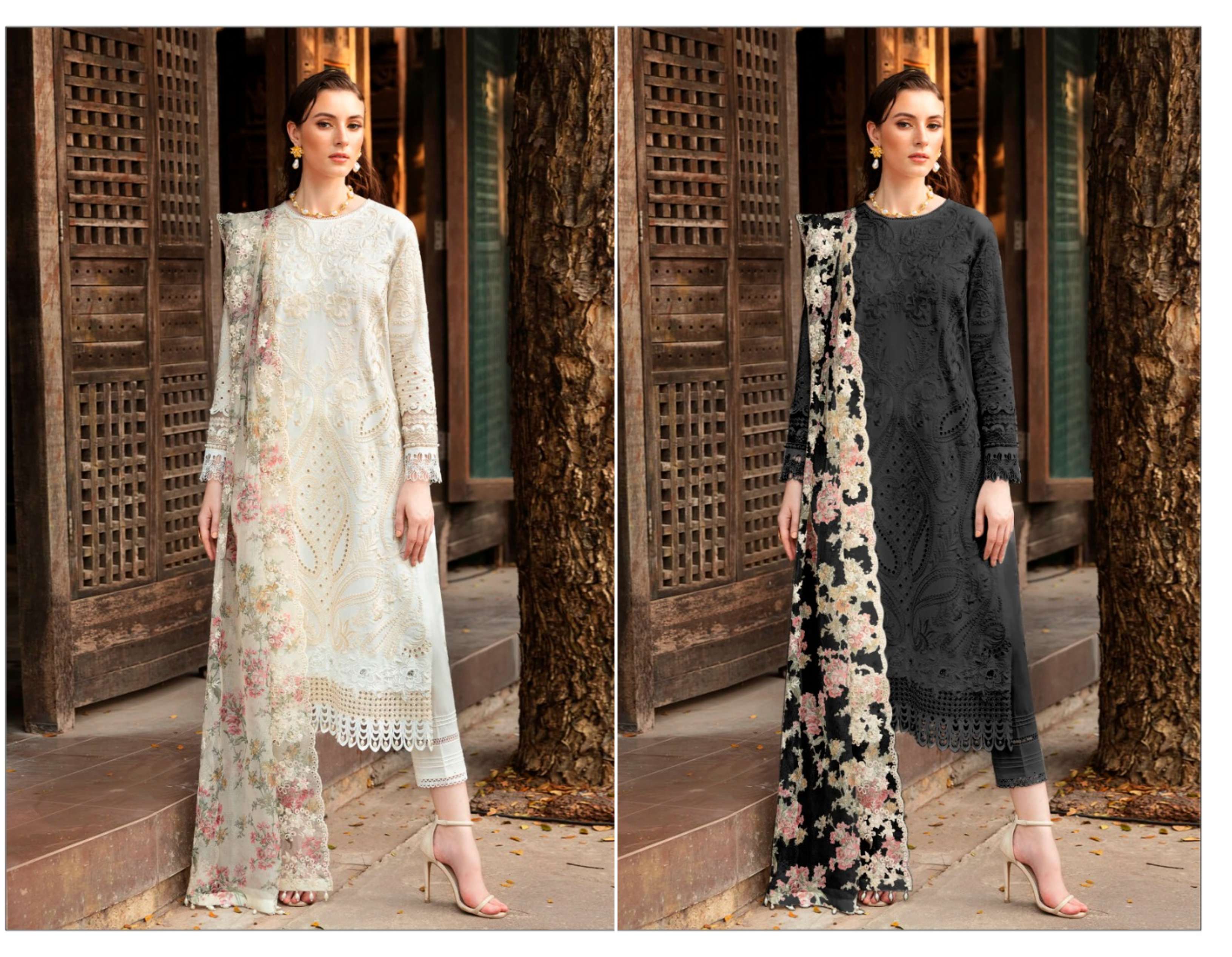 DINSAA SUIT DS 243 COTTON FANCY EMBRODEREY WORK SUIT