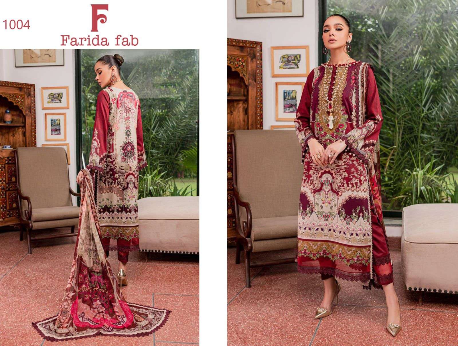 FARIDA FAB GULMOHAR COTTON DIGITAL PRINTS SUIT