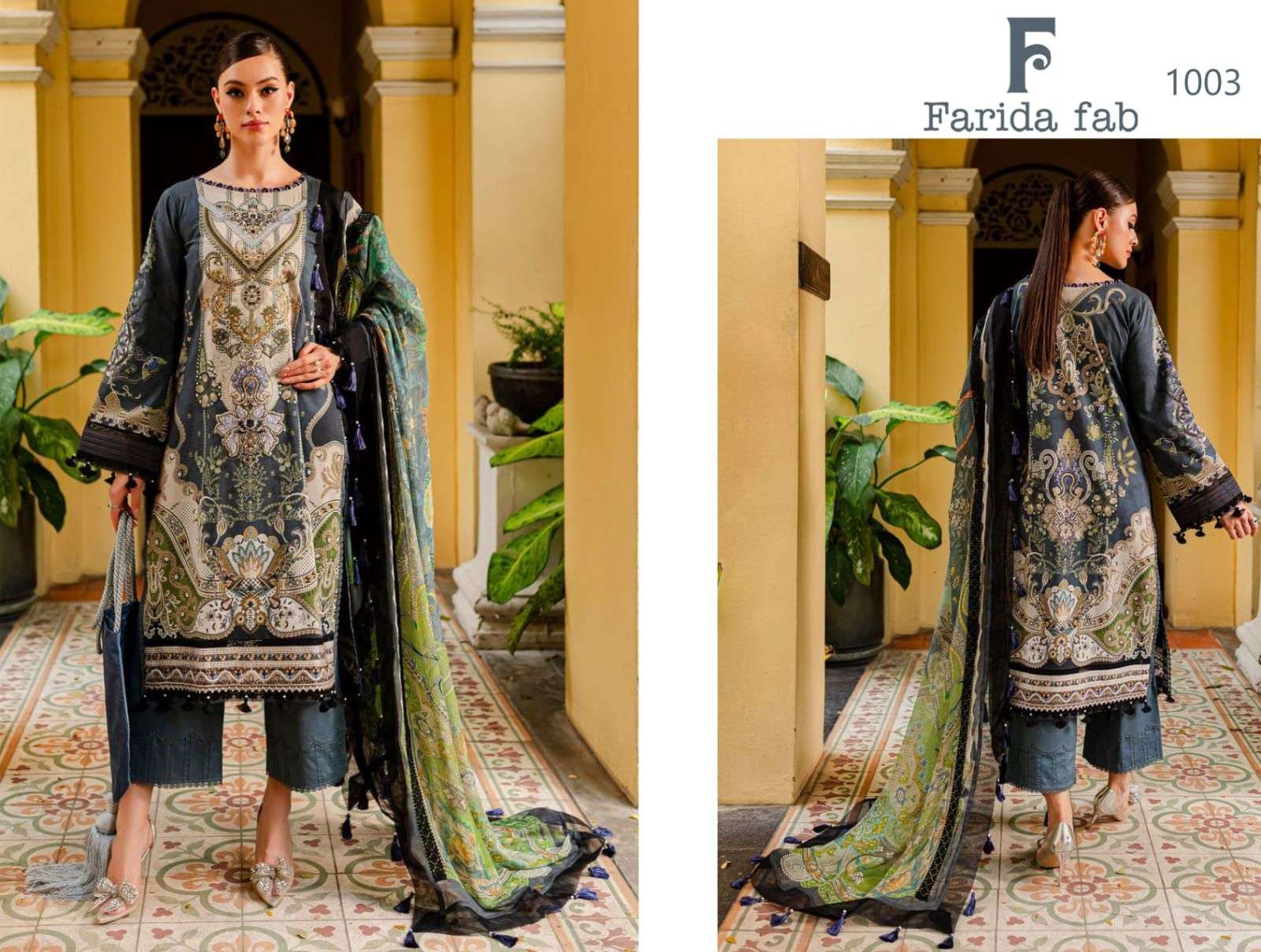 FARIDA FAB GULMOHAR COTTON DIGITAL PRINTS SUIT