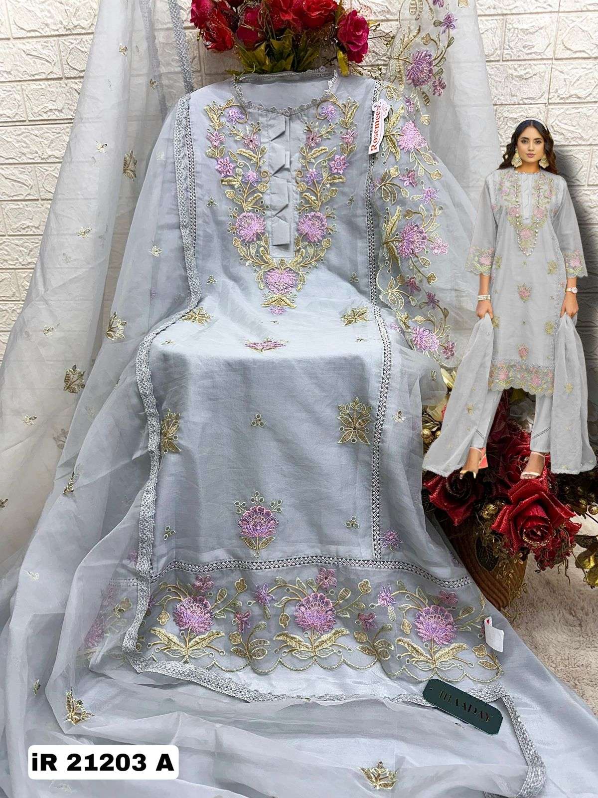 FEPIC iRAADAY IR 21023 ORGANZA EMBROIDERED PAKISTANI SUIT