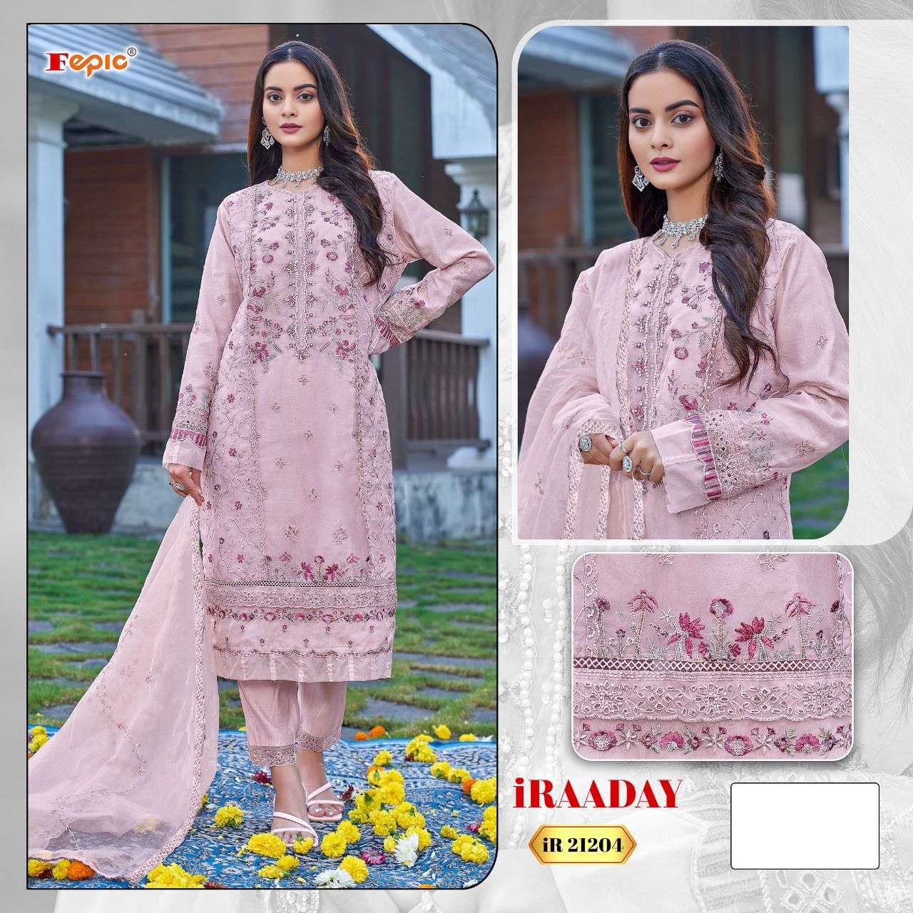 FEPIC iRAADAY IR 21024 ORGANZA FANCY EMBROIDERY DESIGNER SUIT
