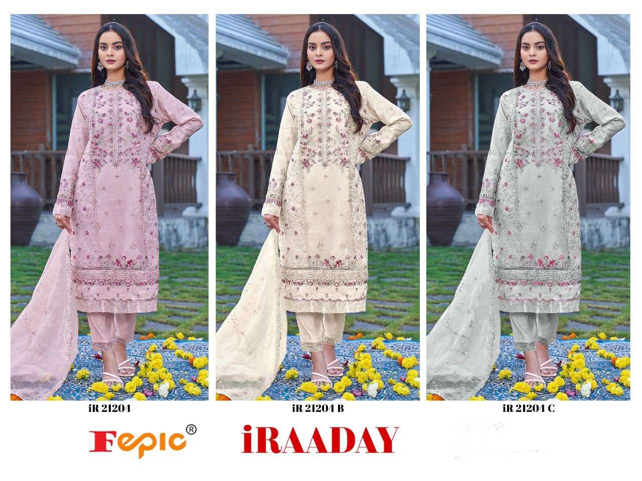 FEPIC iRAADAY IR 21024 ORGANZA FANCY EMBROIDERY DESIGNER SUIT