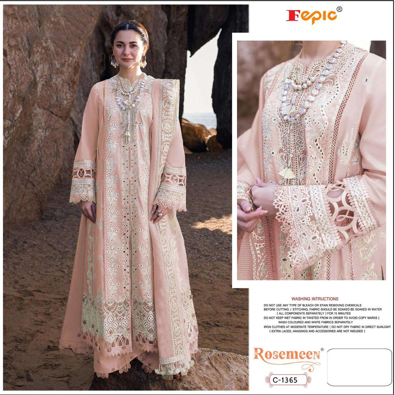 FEPIC ROSEMEEN C 1365 COTTON EMBROIDERED SUIT