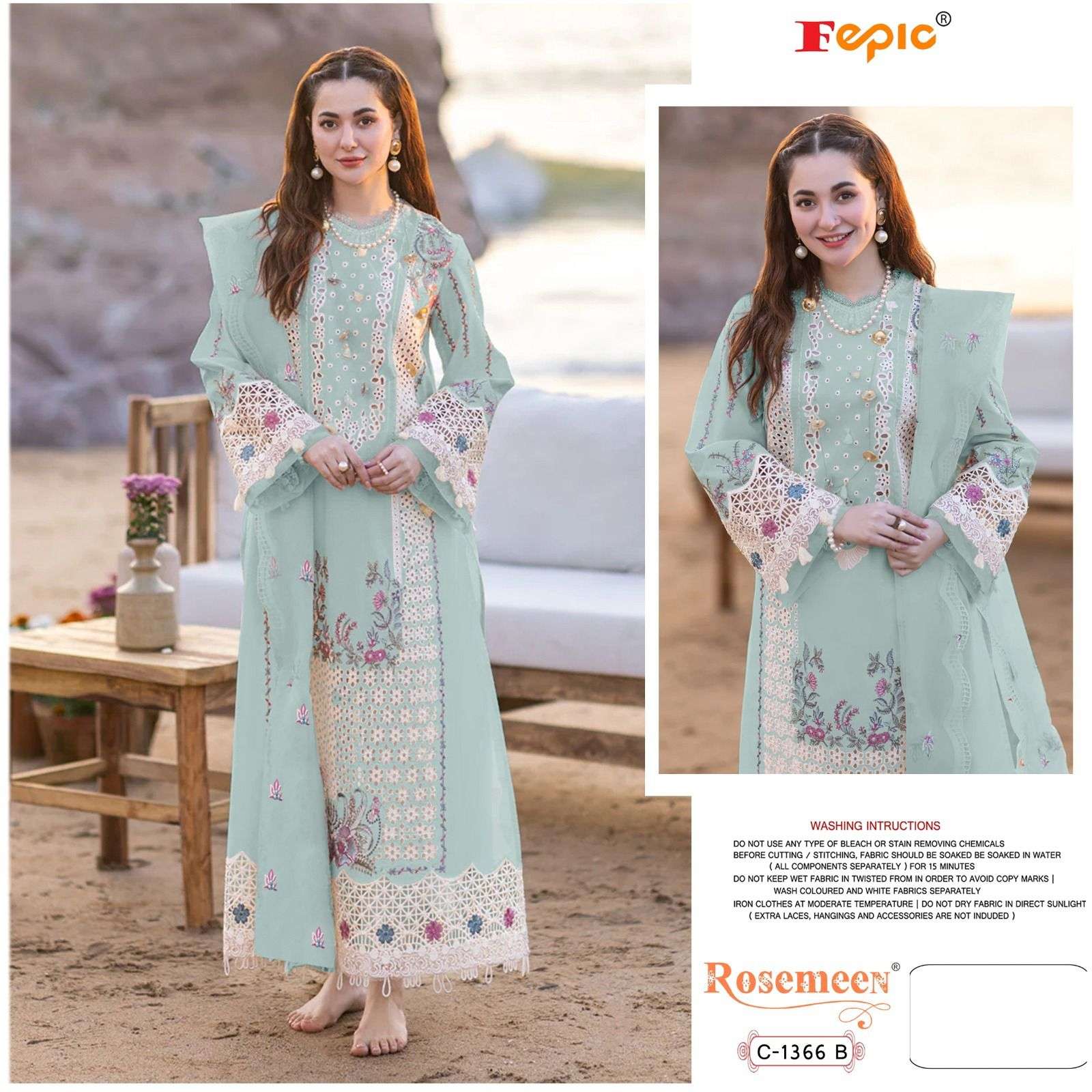 FEPIC ROSEMEEN C 1366 COTTON EMBROIDERY DESIGNER SUIT