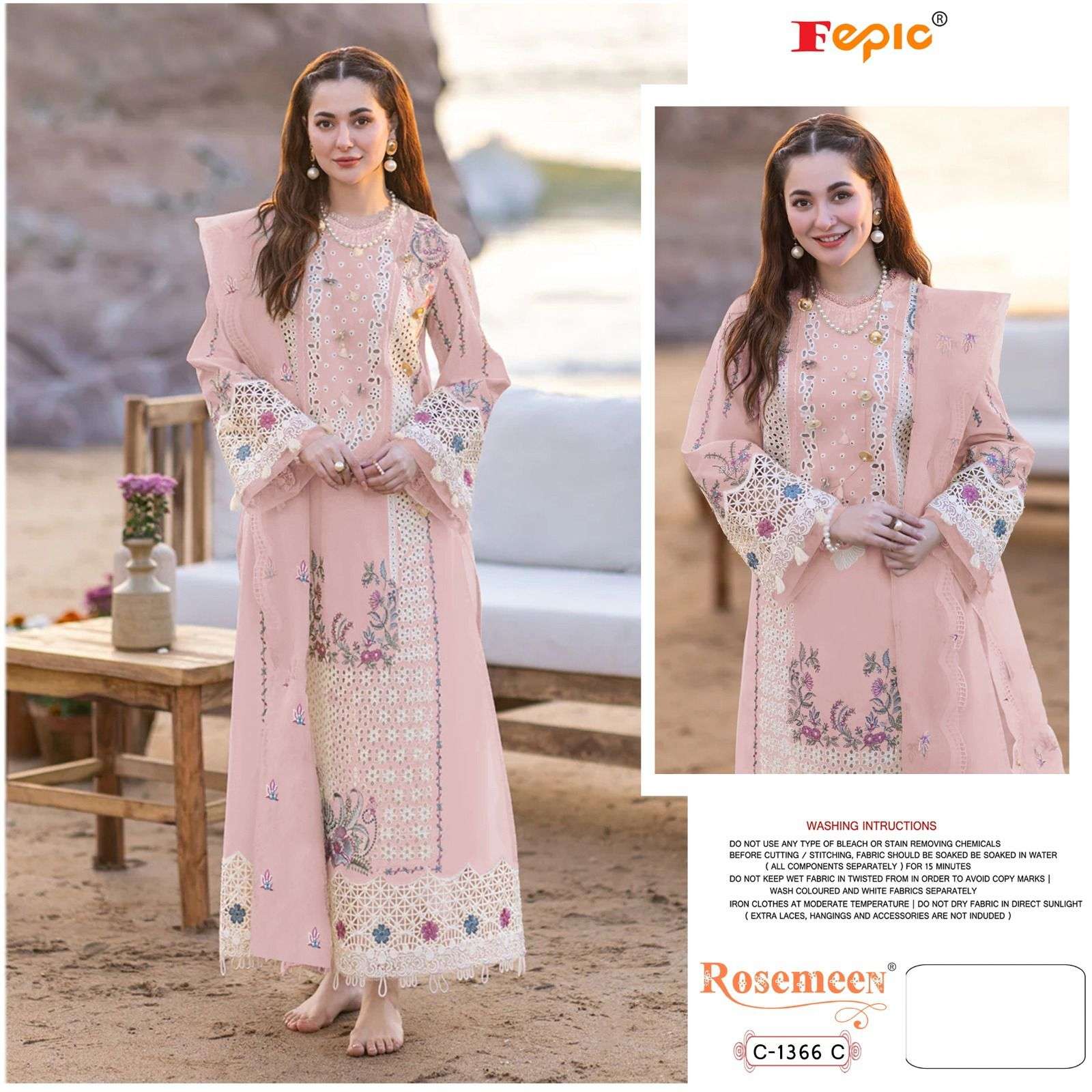 FEPIC ROSEMEEN C 1366 COTTON EMBROIDERY DESIGNER SUIT