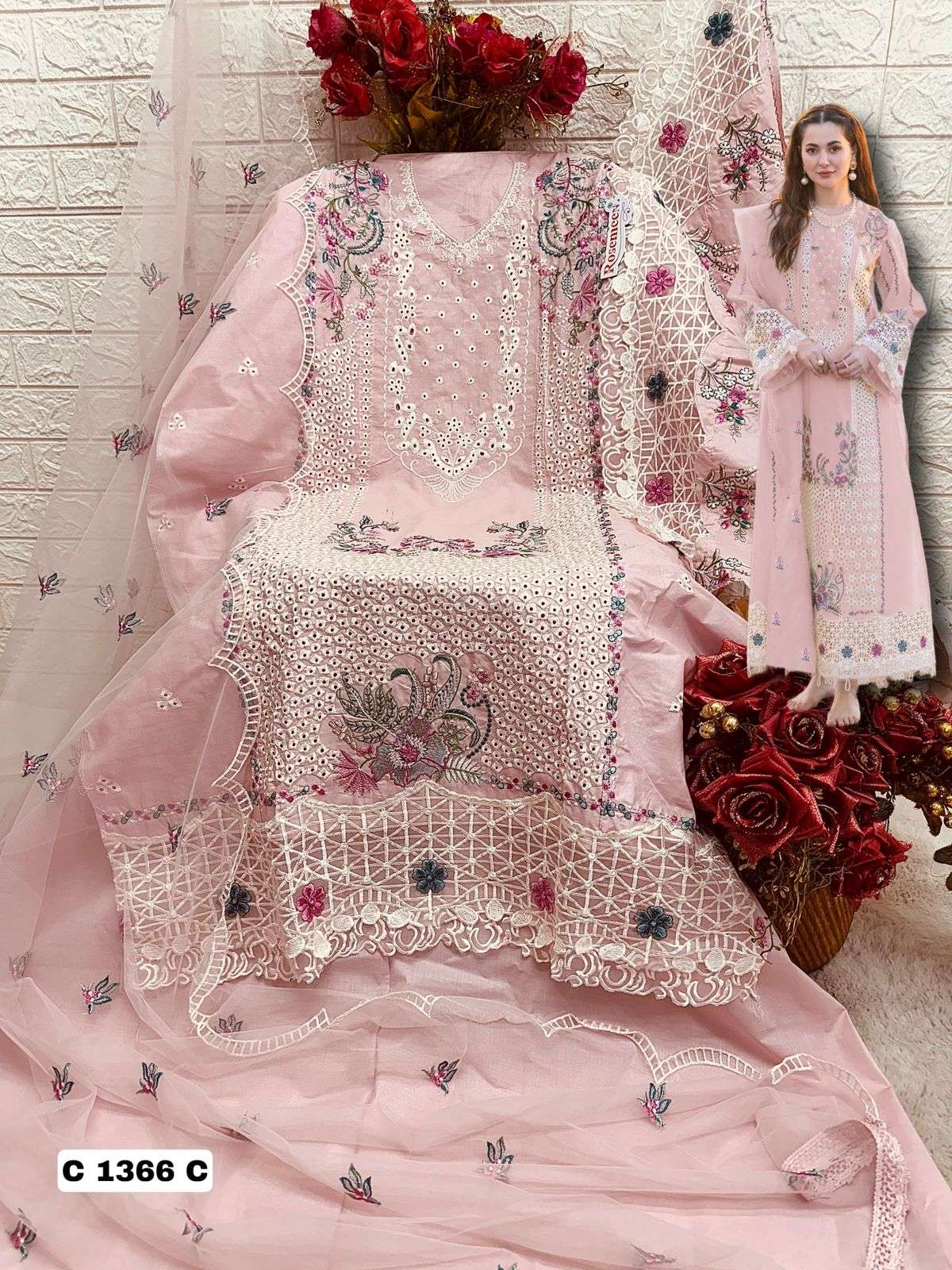 FEPIC ROSEMEEN C 1366 COTTON EMBROIDERY DESIGNER SUIT