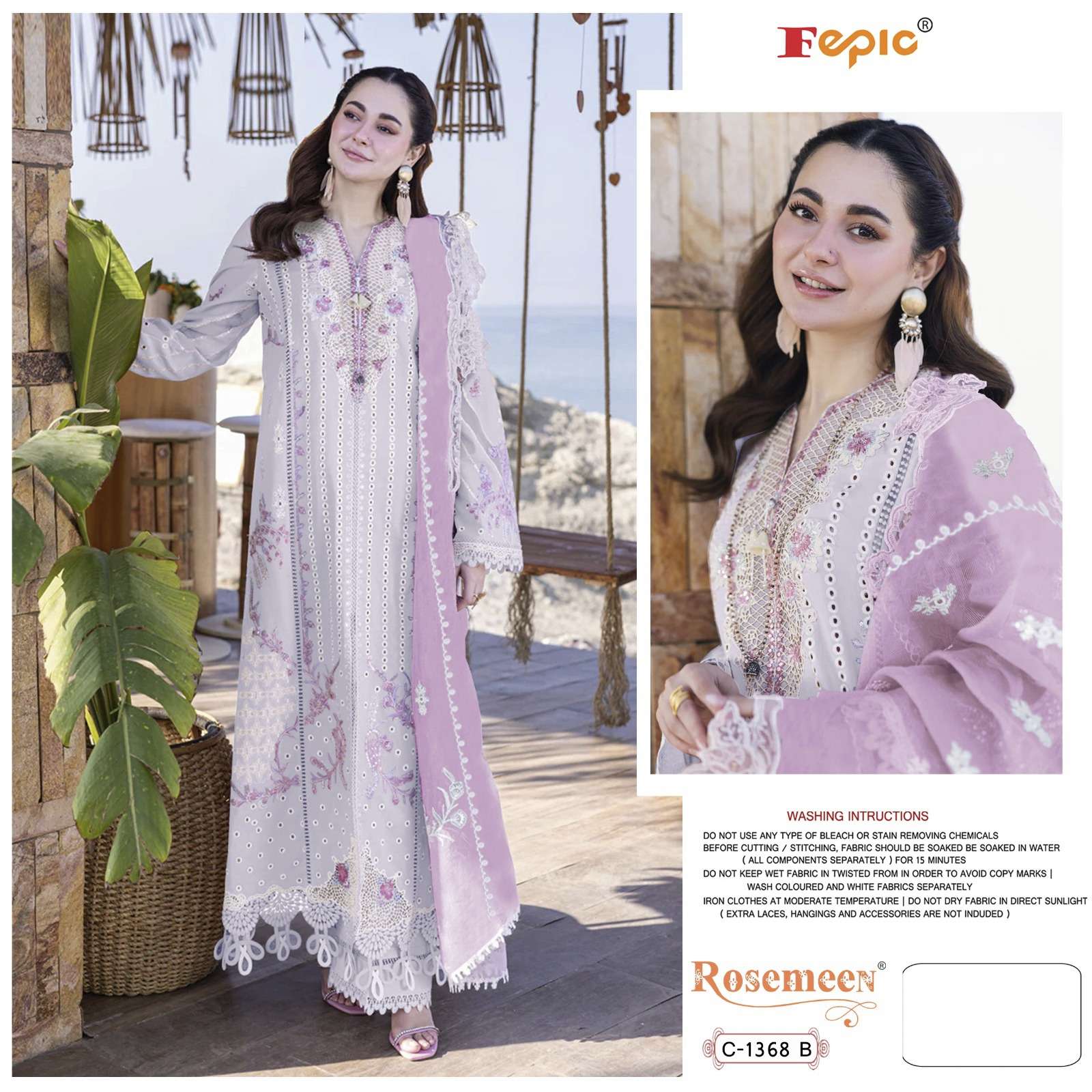 FEPIC ROSEMEEN C 1368 COTTON EMBROIDERY DESIGNER SUIT