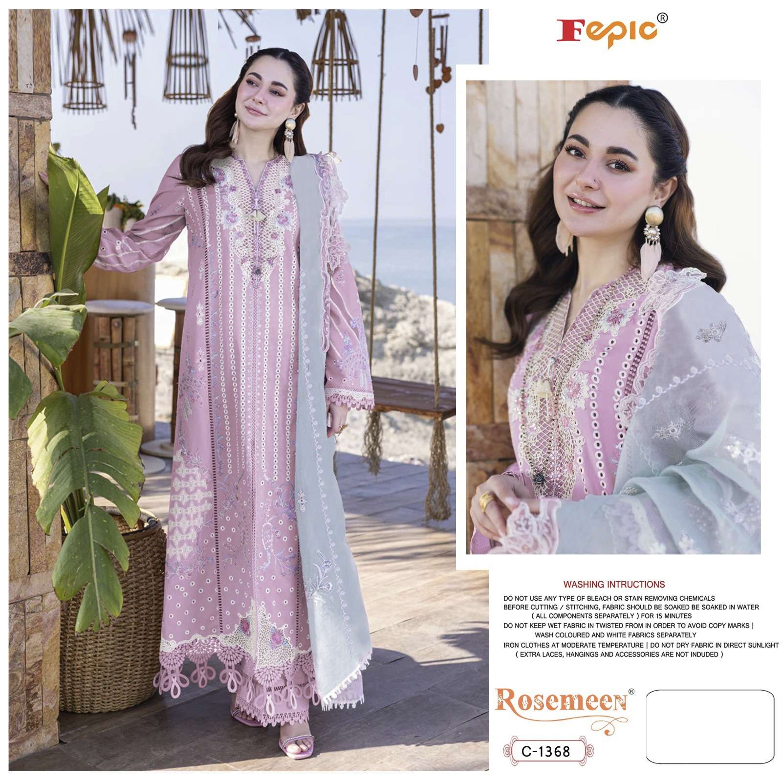 FEPIC ROSEMEEN C 1368 COTTON EMBROIDERY DESIGNER SUIT