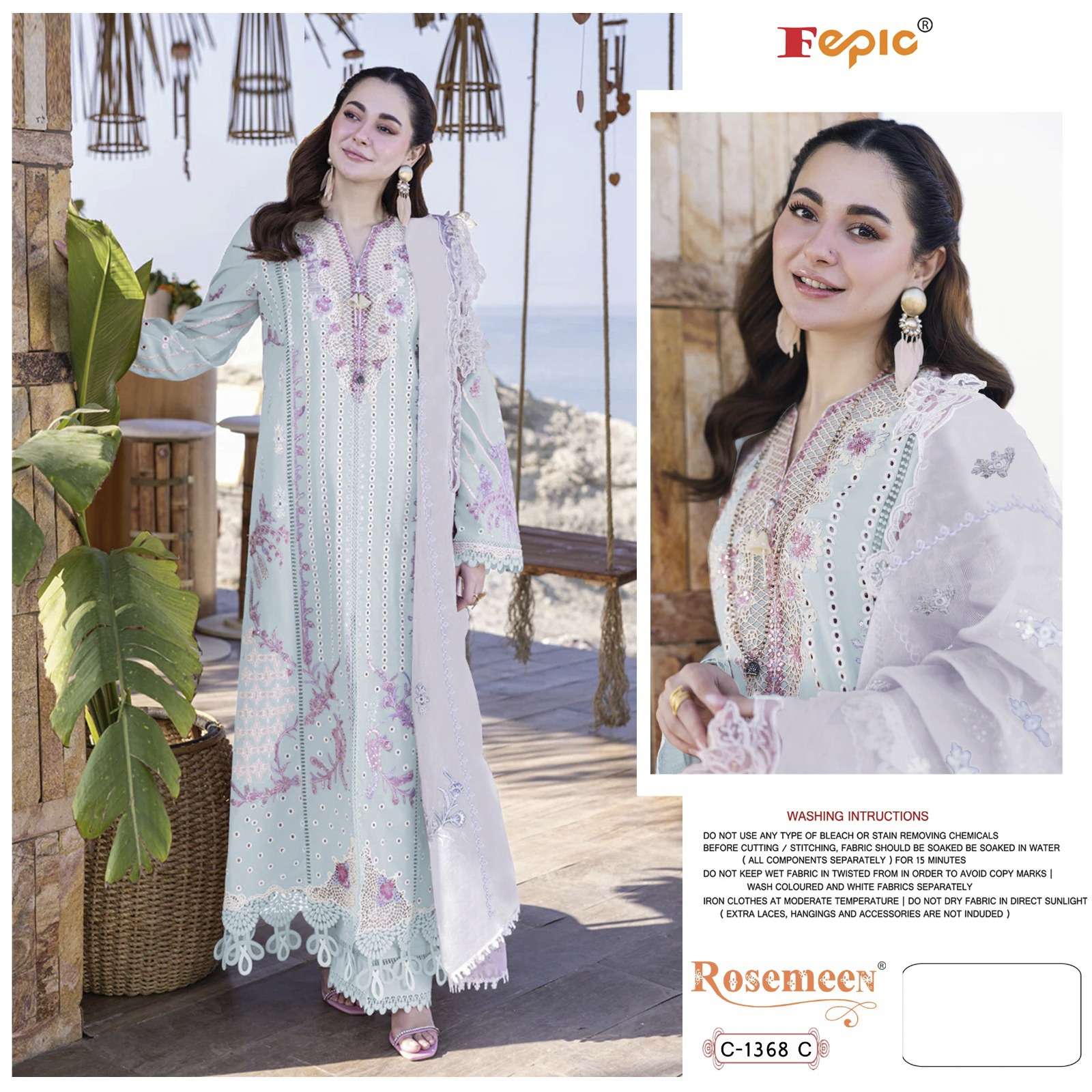 FEPIC ROSEMEEN C 1368 COTTON EMBROIDERY DESIGNER SUIT