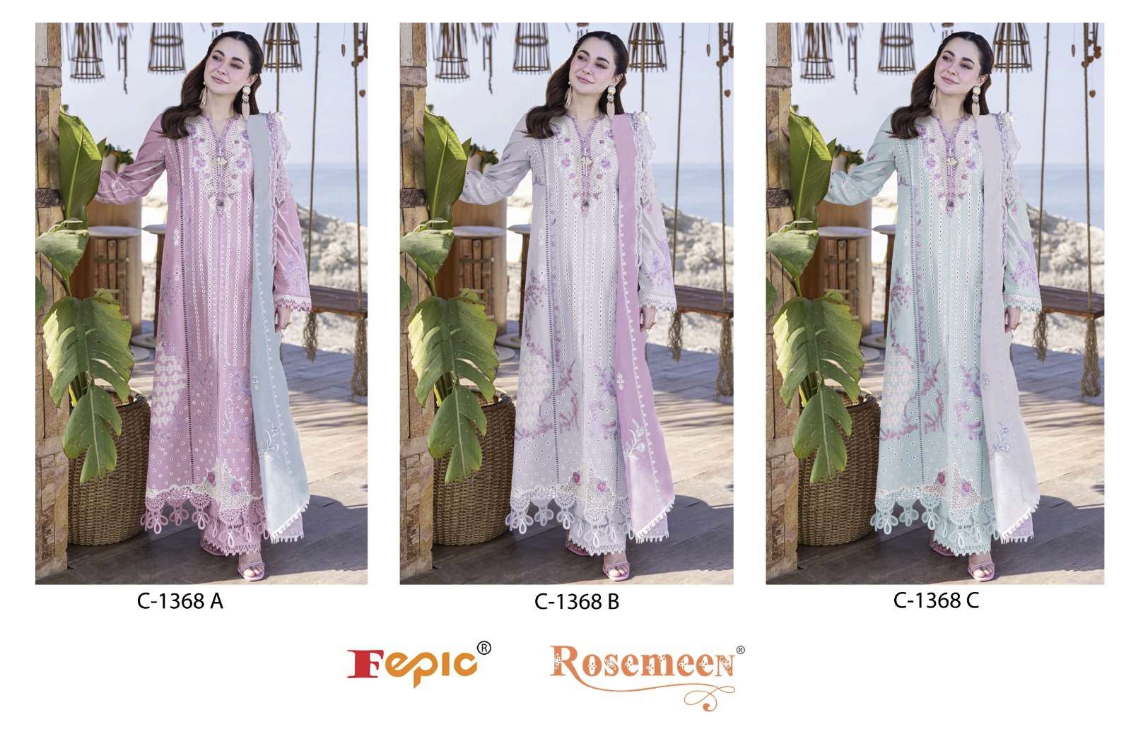 FEPIC ROSEMEEN C 1368 COTTON EMBROIDERY DESIGNER SUIT