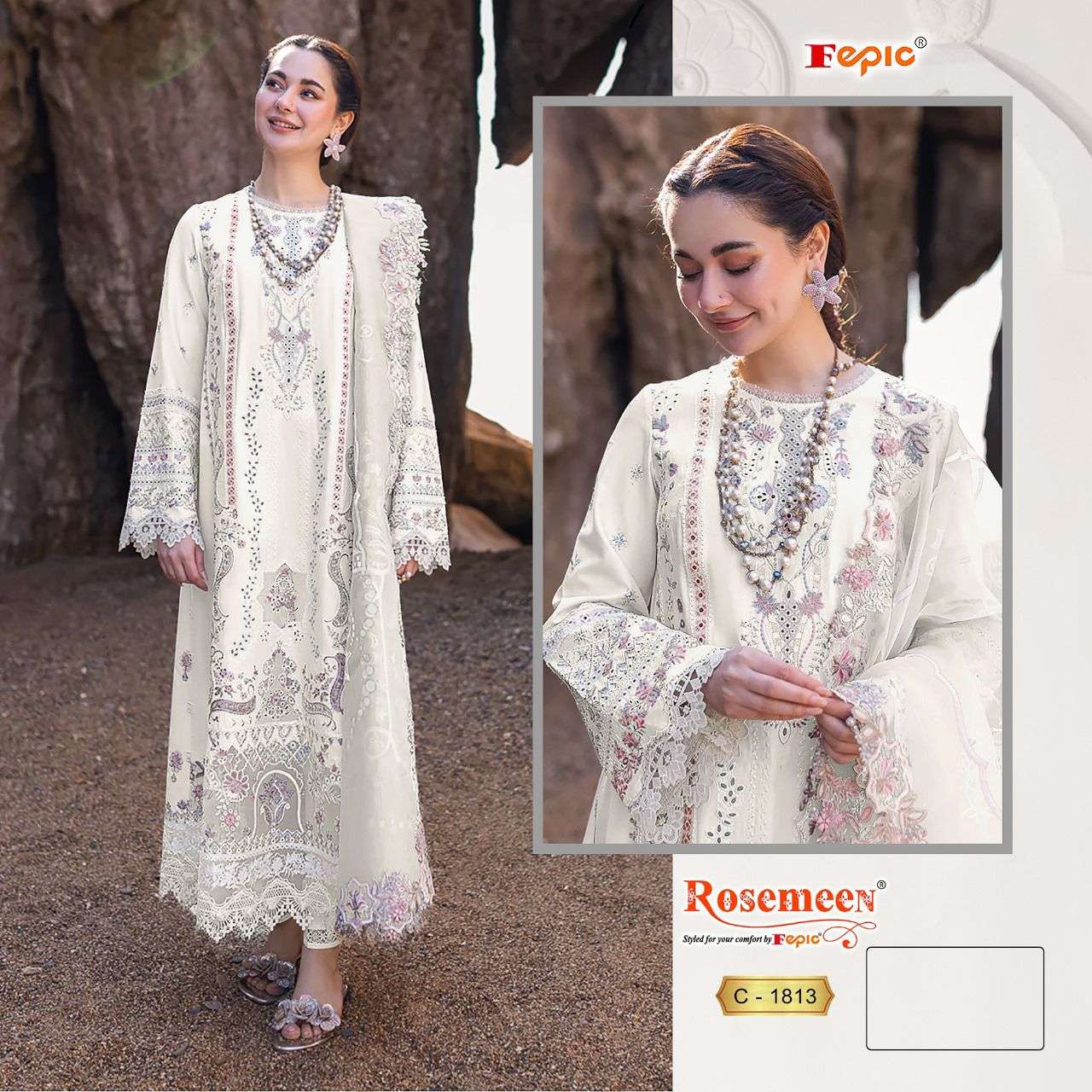 FEPIC ROSEMEEN C 1813 COTTON EMBROIDERED PAKISTANI SUIT