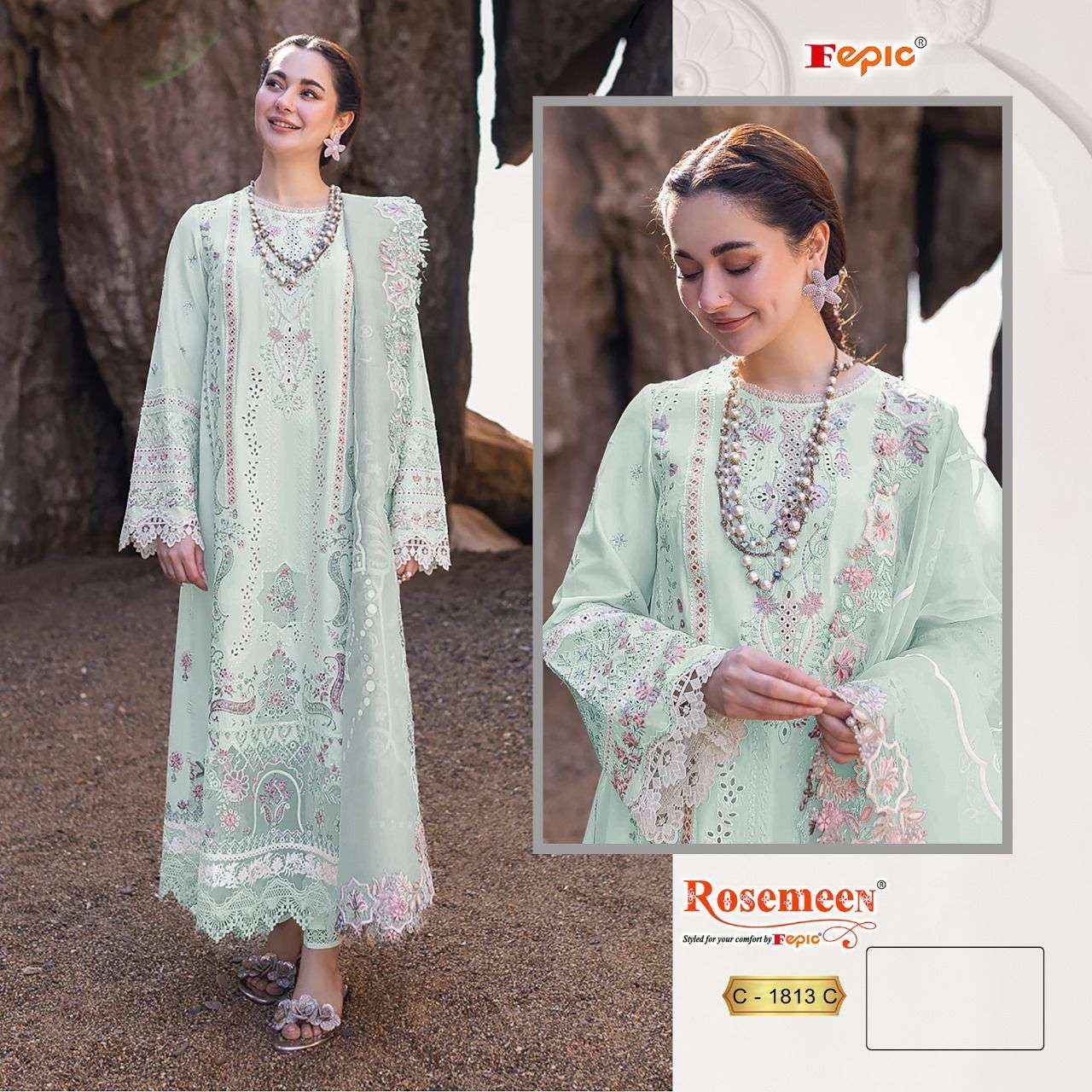FEPIC ROSEMEEN C 1813 COTTON EMBROIDERED PAKISTANI SUIT