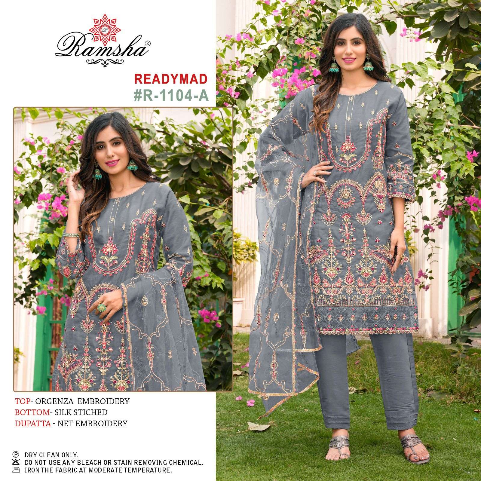 FEPIC ROSEMEEN R 1104 ORGANZA EMBROIDERY DESIGNER SUIT