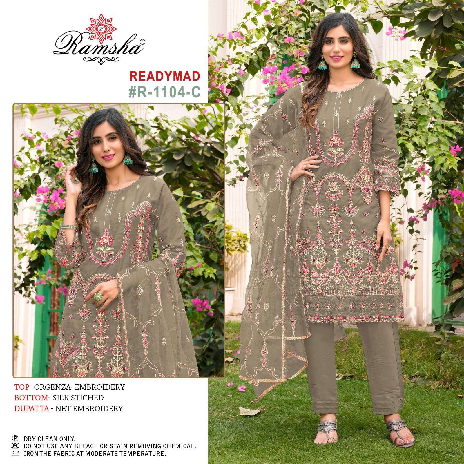 FEPIC ROSEMEEN R 1104 ORGANZA EMBROIDERY DESIGNER SUIT