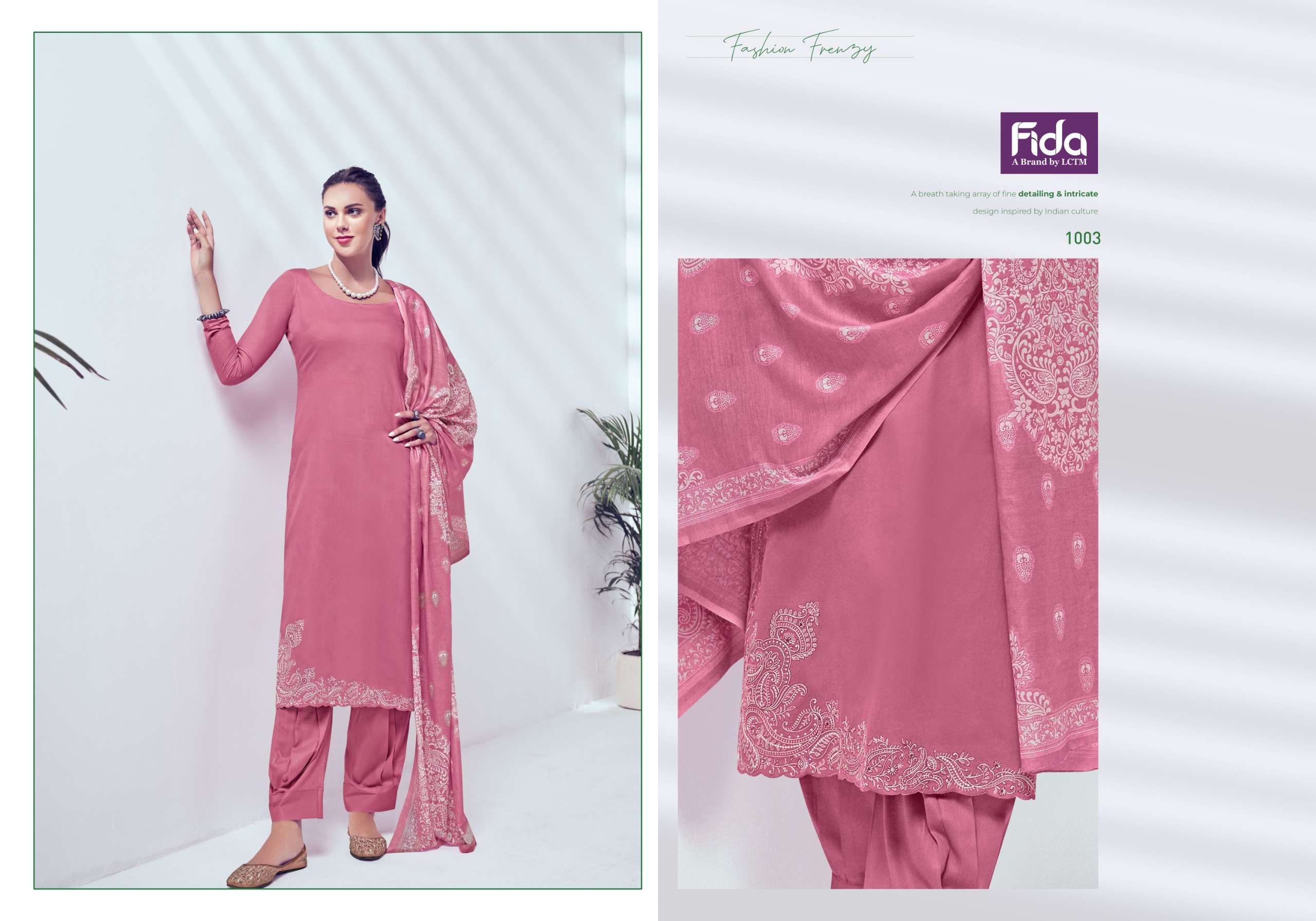 FIDA NYURA SATIN COTTON PREMIUM EMBROIDERY WORK SUIT