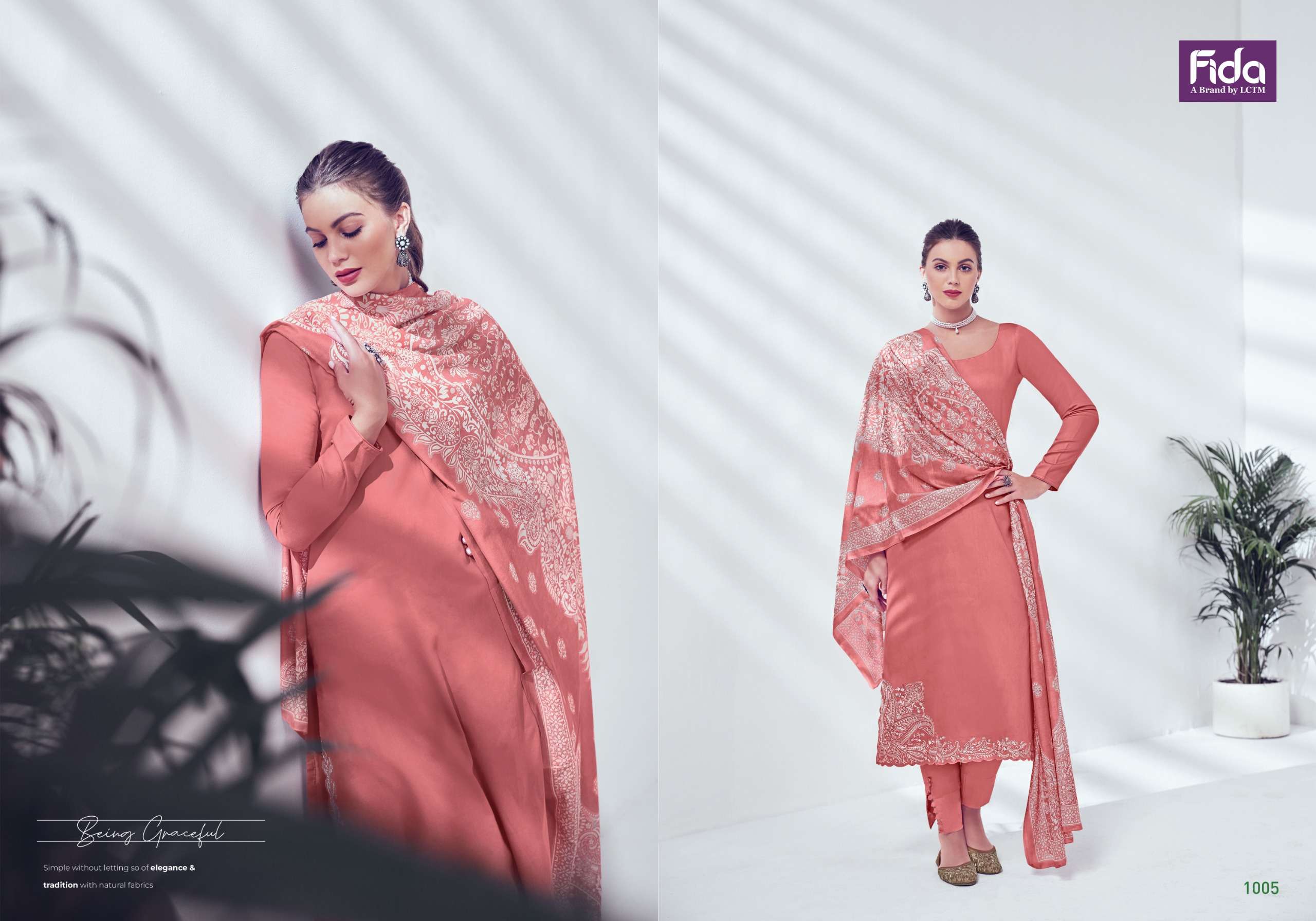 FIDA NYURA SATIN COTTON PREMIUM EMBROIDERY WORK SUIT