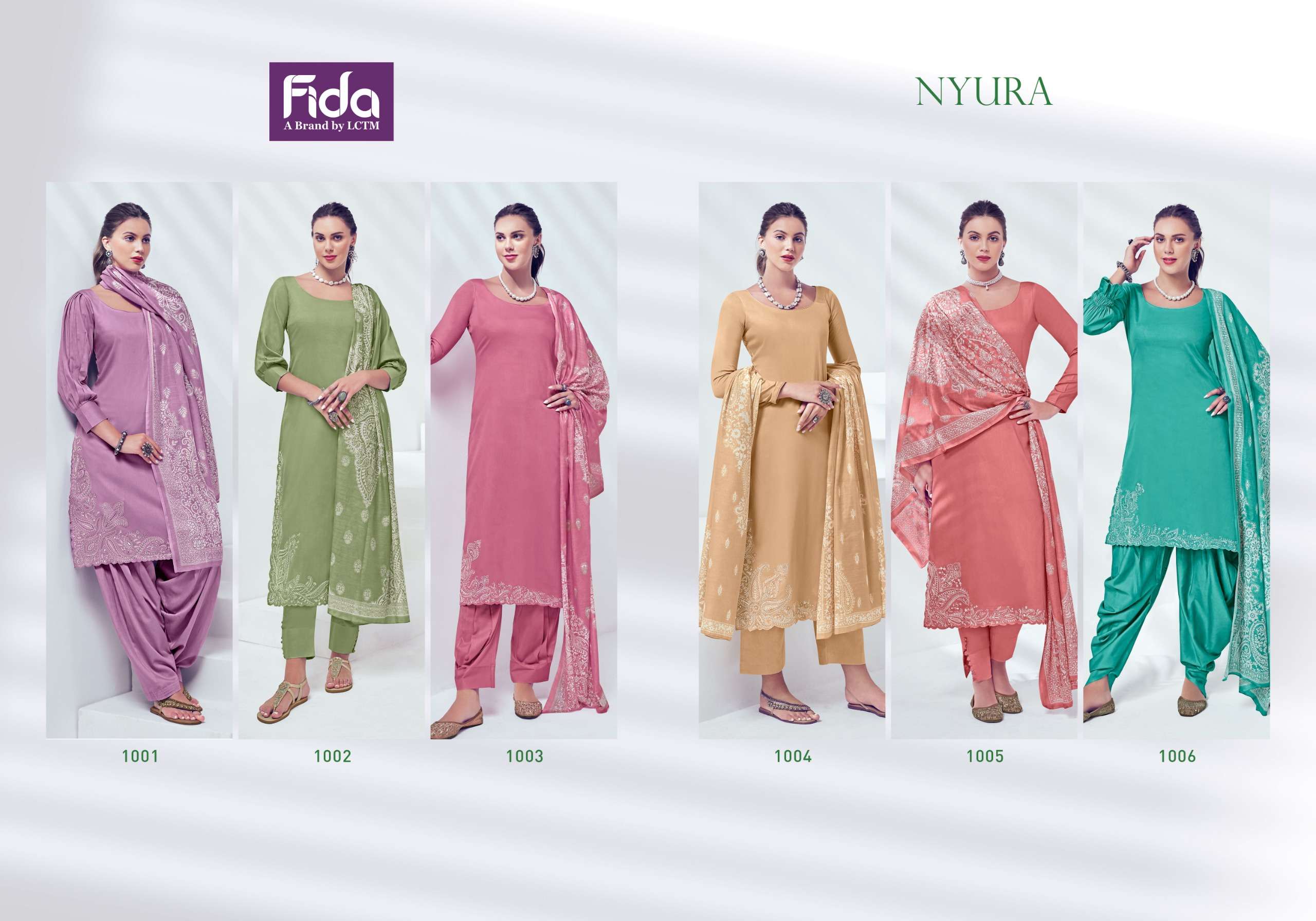 FIDA NYURA SATIN COTTON PREMIUM EMBROIDERY WORK SUIT