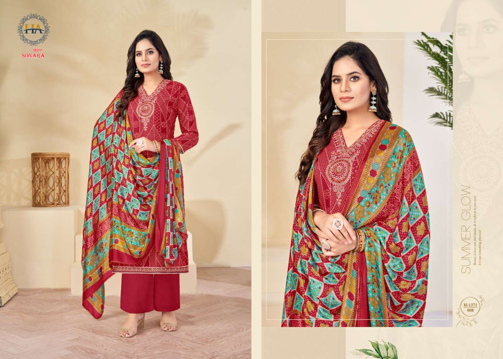 HARSHIT FASHION HUB SONARA VISCOSE FANCY SWAROVSKI WORK SUIT