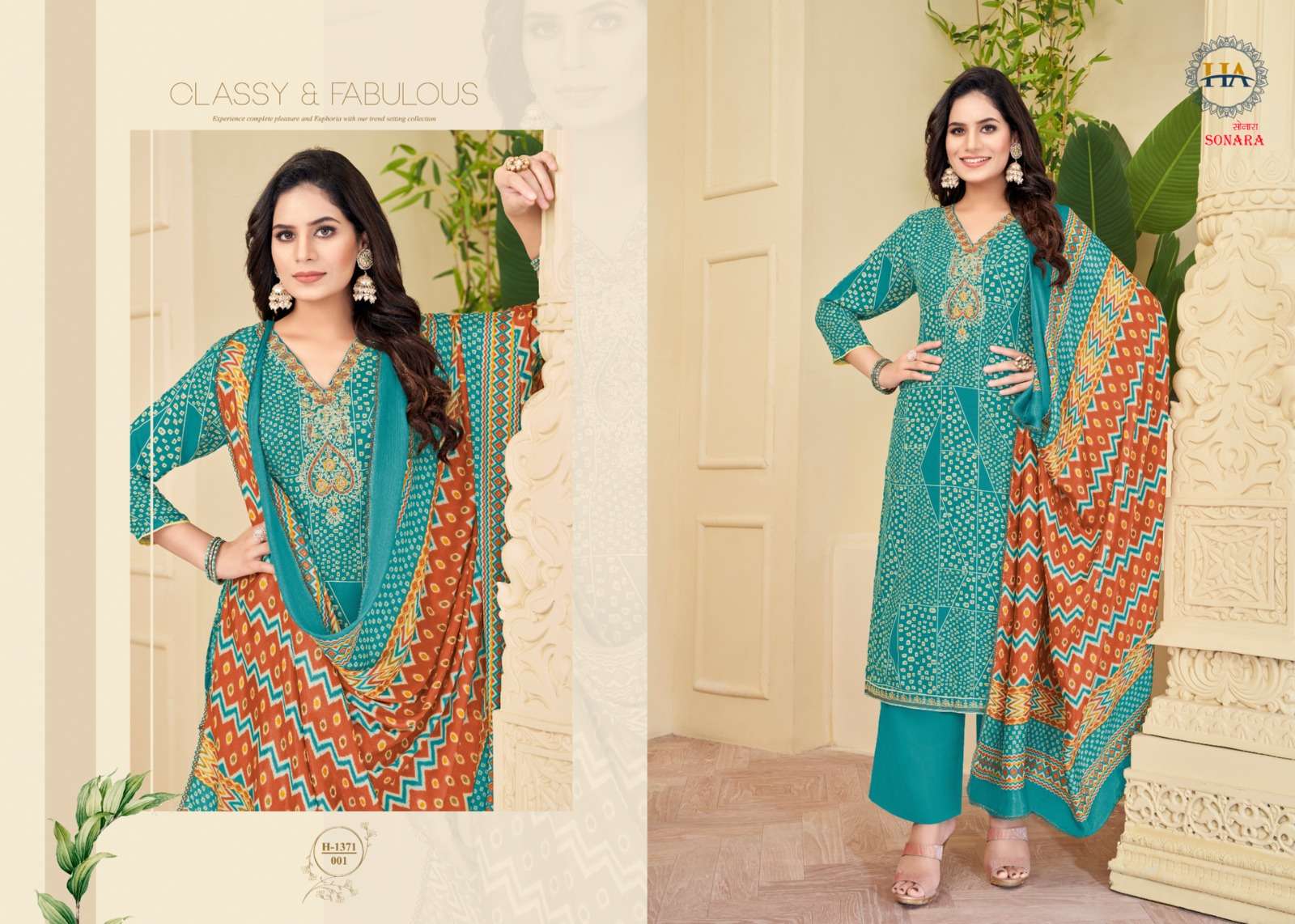 HARSHIT FASHION HUB SONARA VISCOSE FANCY SWAROVSKI WORK SUIT