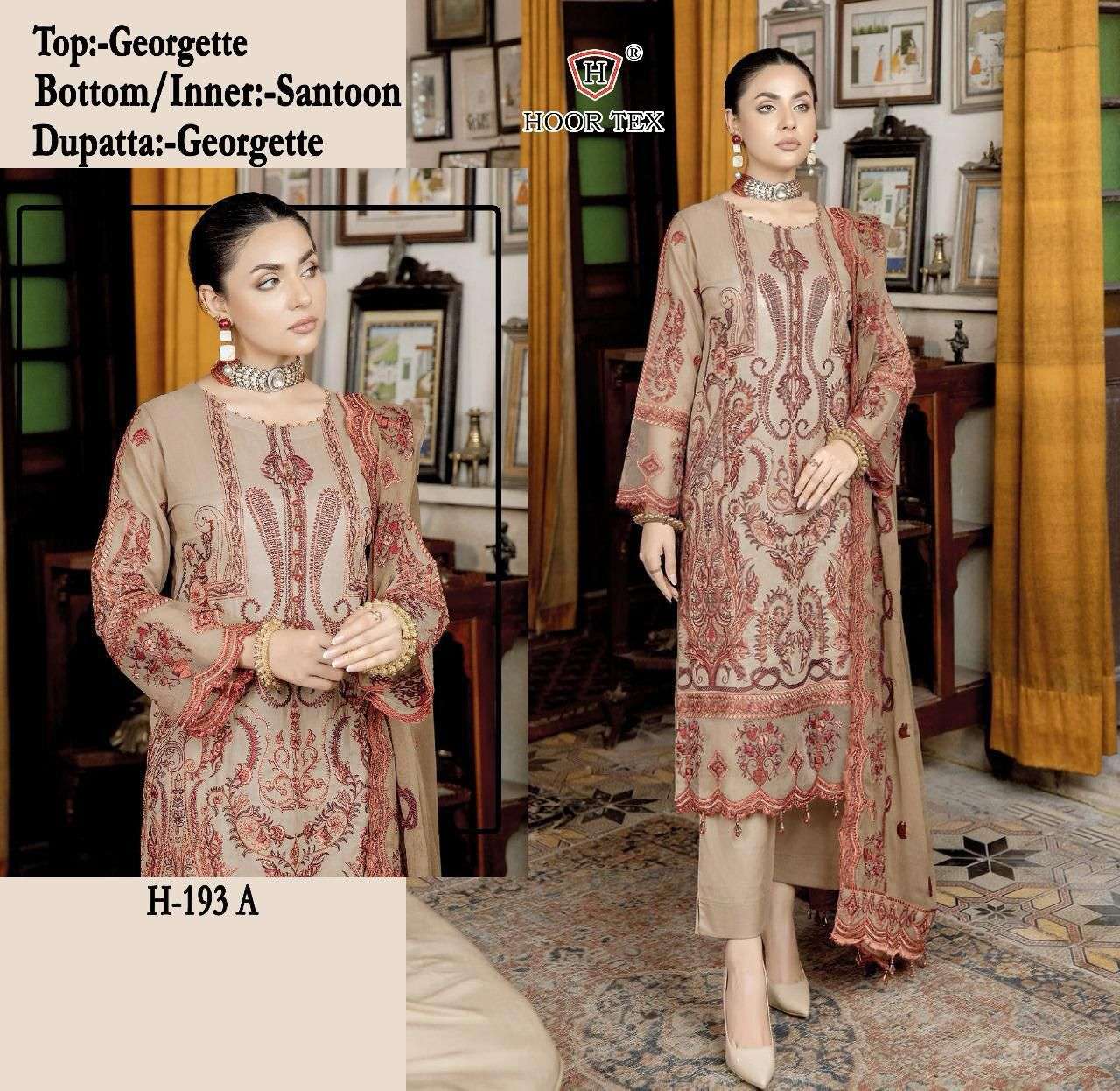 HOOR TEX H 193 GEORGETTE FANCY DESIGNER SUIT